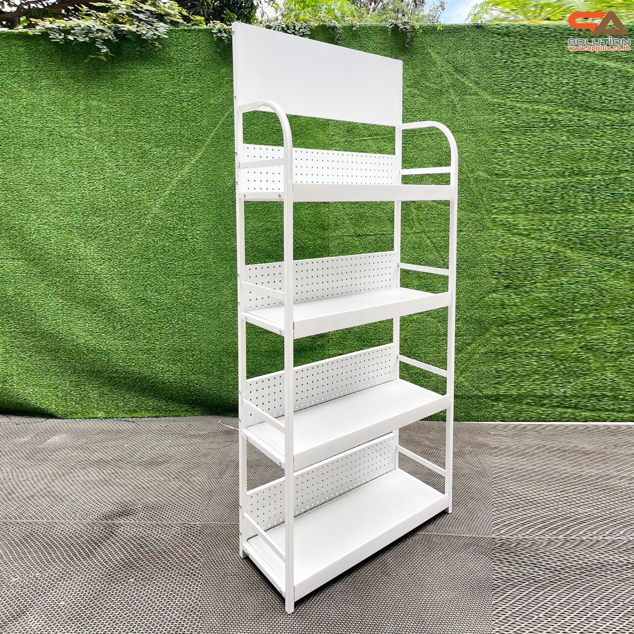 เช่าชั้นวางสินค้าเหล็ก 4 ชั้น สีขาว ขนาด (W)80 x (D)30 x (H)170 ซม. ถอดประกอบได้