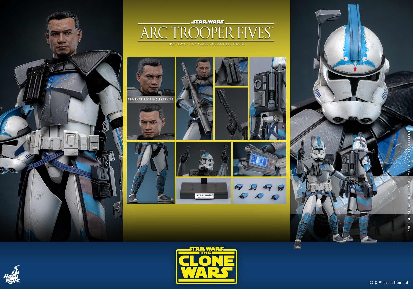 Hot Toys TMS132 Star Wars: The Clone Wars - Arc Trooper Fives