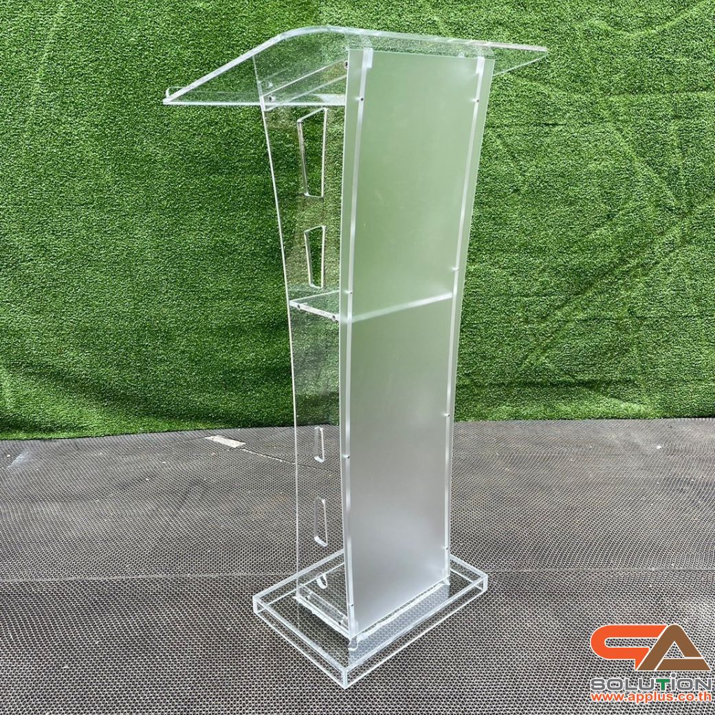 โพเดียมอะคริลิค เรืองแสงLED เปลี่ยนสีได้ พร้อมรีโมท TOP เอียงพร้อมกันตก ขนาด(W)60 x (L)40 x (H)114 cm.