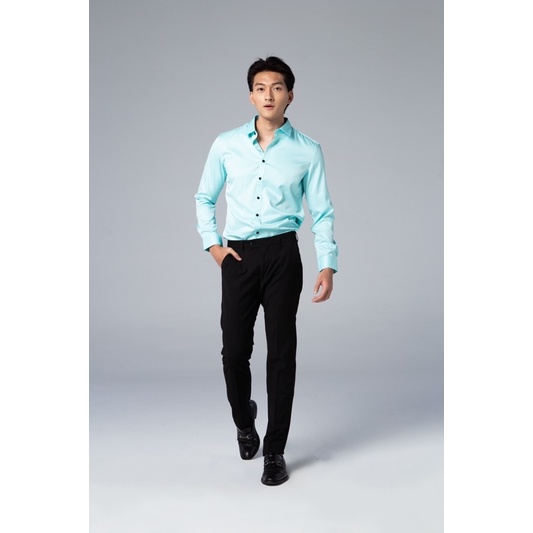 เสื้อเชิ้ตชาย สีมิ้นท์ สีฟ้าพาสเทล สีเขียว สีน้ำเงิน รุ่น Ease&End (เนื้อผ้าโพลีเอสเตอร์)