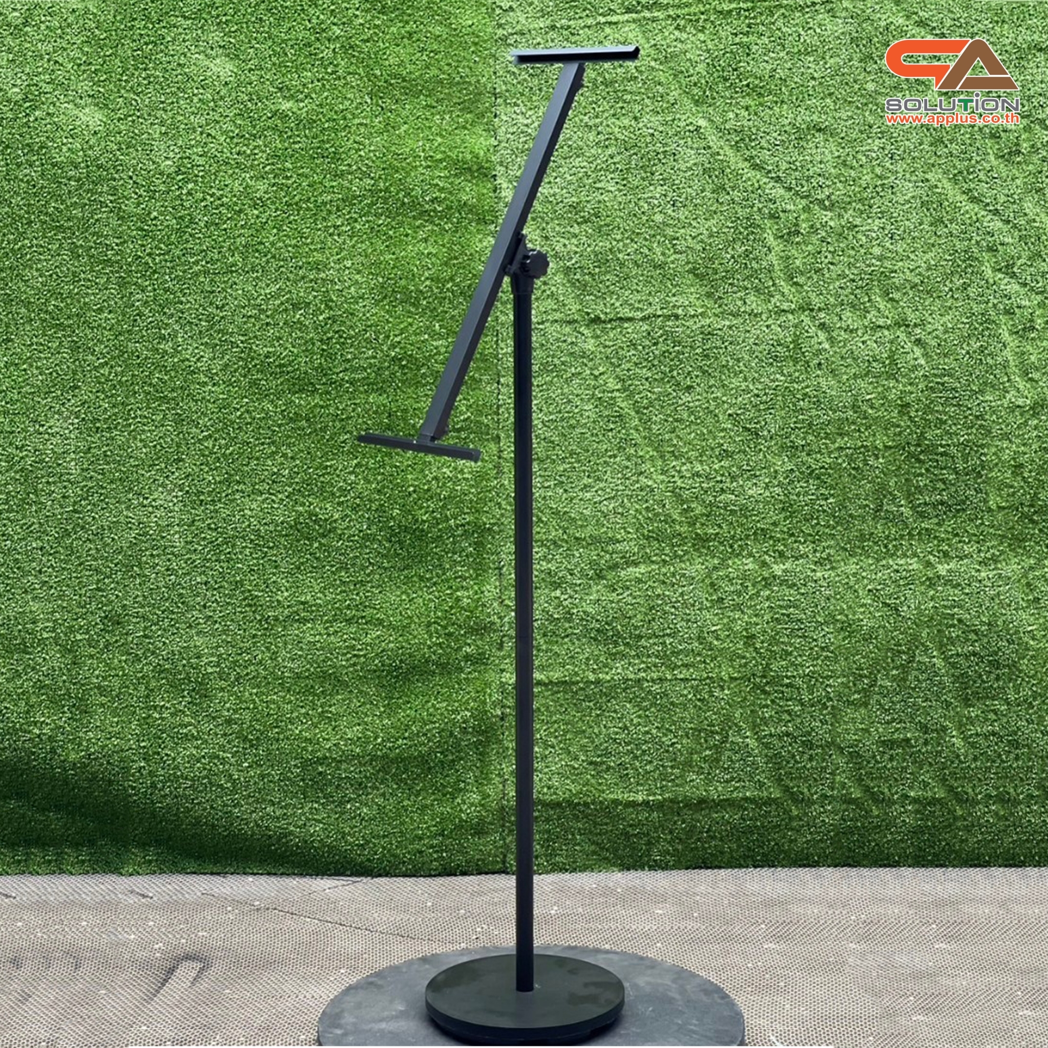 CLEARANCE SALE! ขาตั้งโปสเตอร์ สีดำ รุ่นเอียง เสาเดี่ยว ฐานกลม ปรับมุมเอียงได้ 360 องศา ถอดประกอบได้