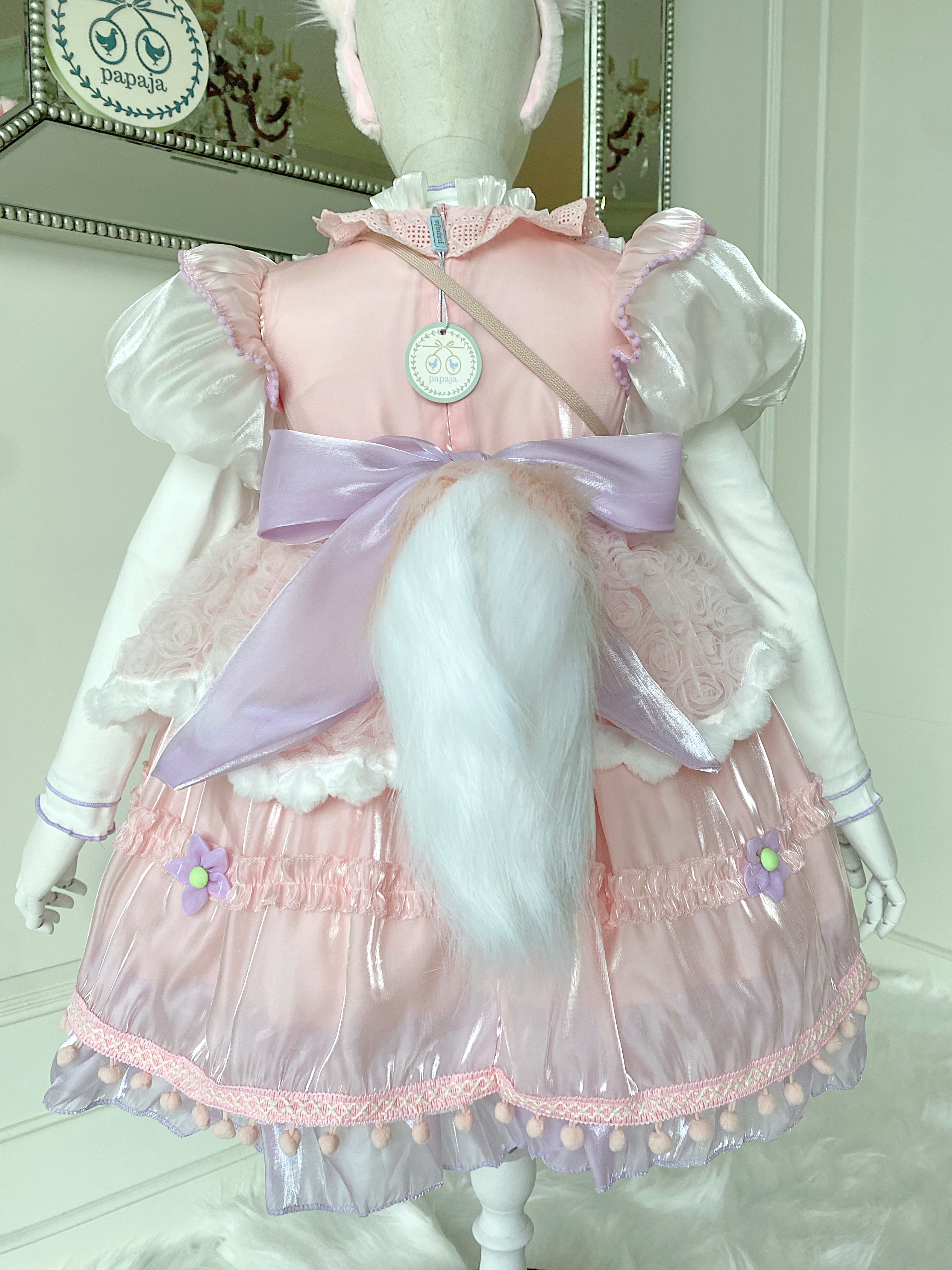 (เซต 5 ชิ้น) ชุดคอสเพลย์งานไฮพรีเมี่ยม ชุดลีน่าเบล Linabell ครบเซต (เดรสแขนตุ๊กตา+เสื้อแขนยาว+ที่คาดผม+กระเป๋า+หาง)