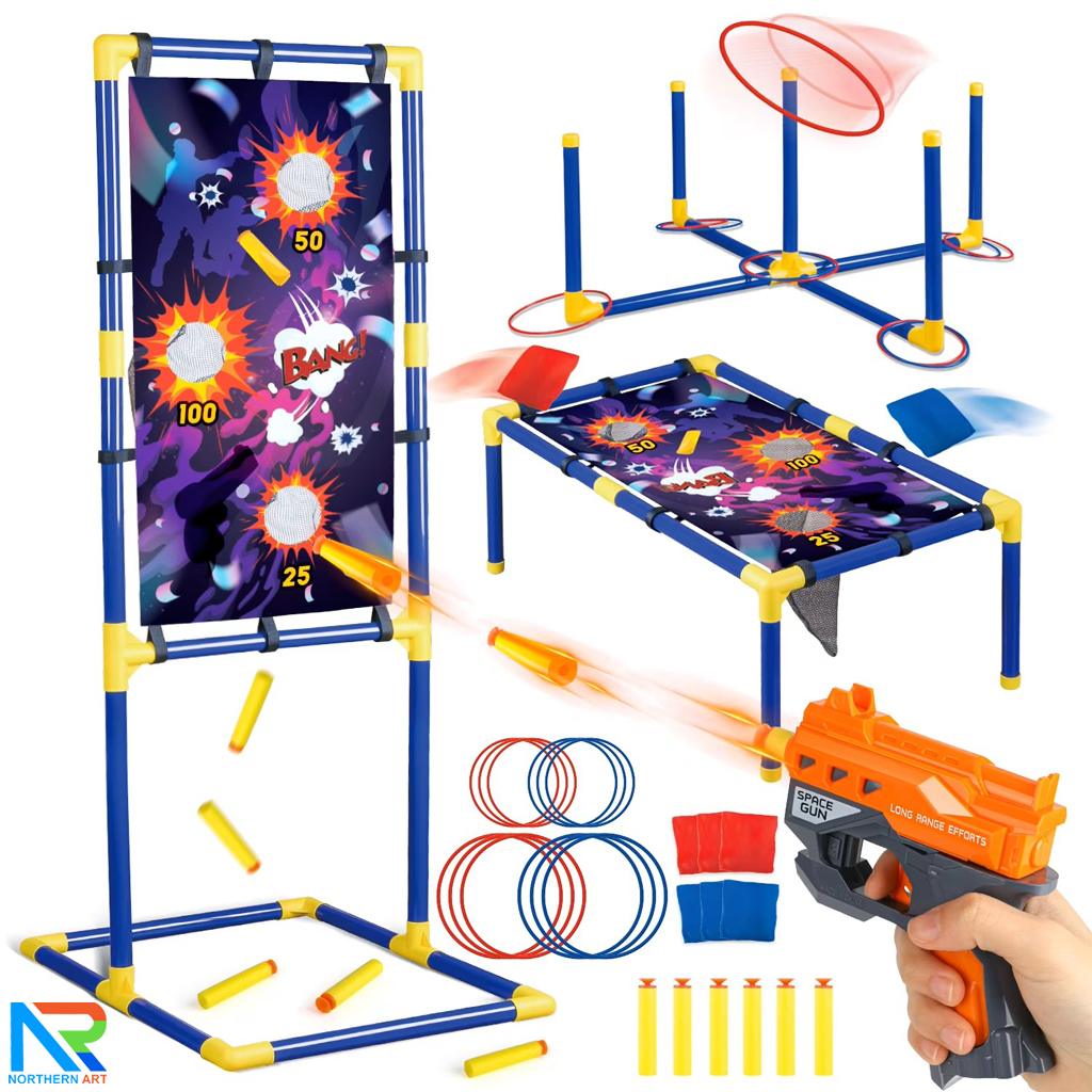 เกมส์ 3 IN 1 เกมส์โยนถุงทราย เกมส์ยิงเป้า และเกมส์โยนห่วง ถอดประกอบได้ เล่นสนุกทุกเพศทุกวัยช่วย ฝึกสมาธิและความแม่นยำ