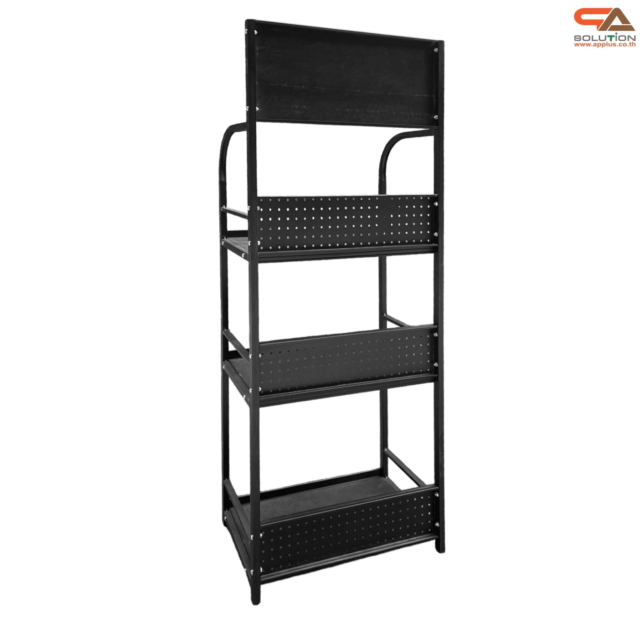 ชั้นวางสินค้าเหล็ก 3 ชั้น สีดำ ขนาด (W)60 x (D)30 x (H)150 ซม. ถอดประกอบได้