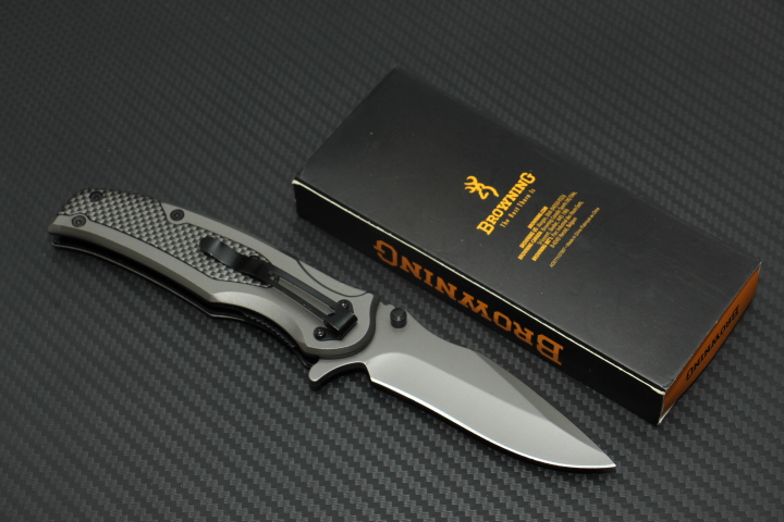 มีดพับ BROWNING รุ่น X46 Stainless Steel ด้ามลายคาร์บอนไฟเบอร์