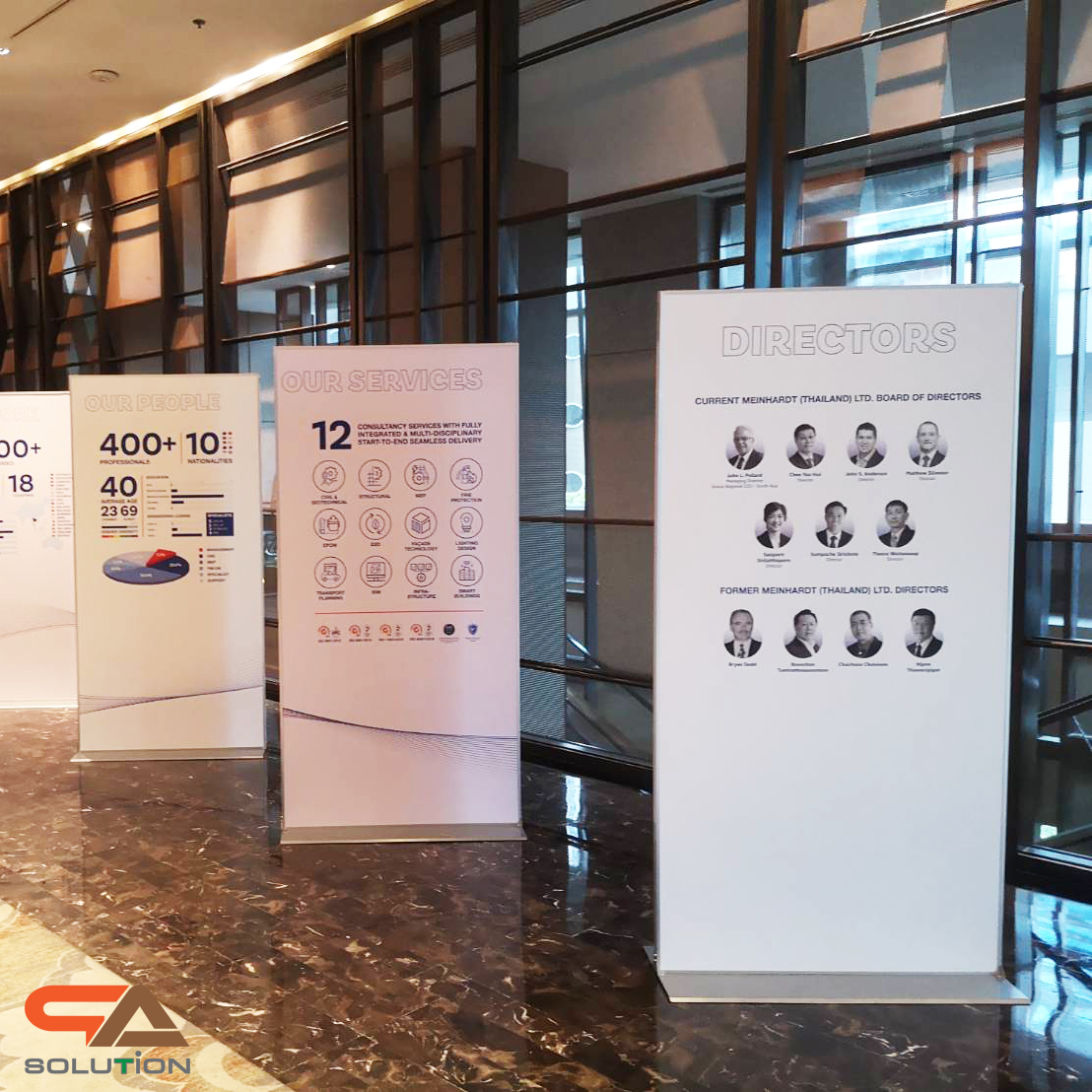 เช่าบอร์ดนิทรรศการ เช่าป้ายประชาสัมพันธ์ ขนาด 100x200 cm.โชว์งานพิมพ์ 2 ด้าน แข็งแรง มั่งคง พร้อมติดตั้งหน้างาน