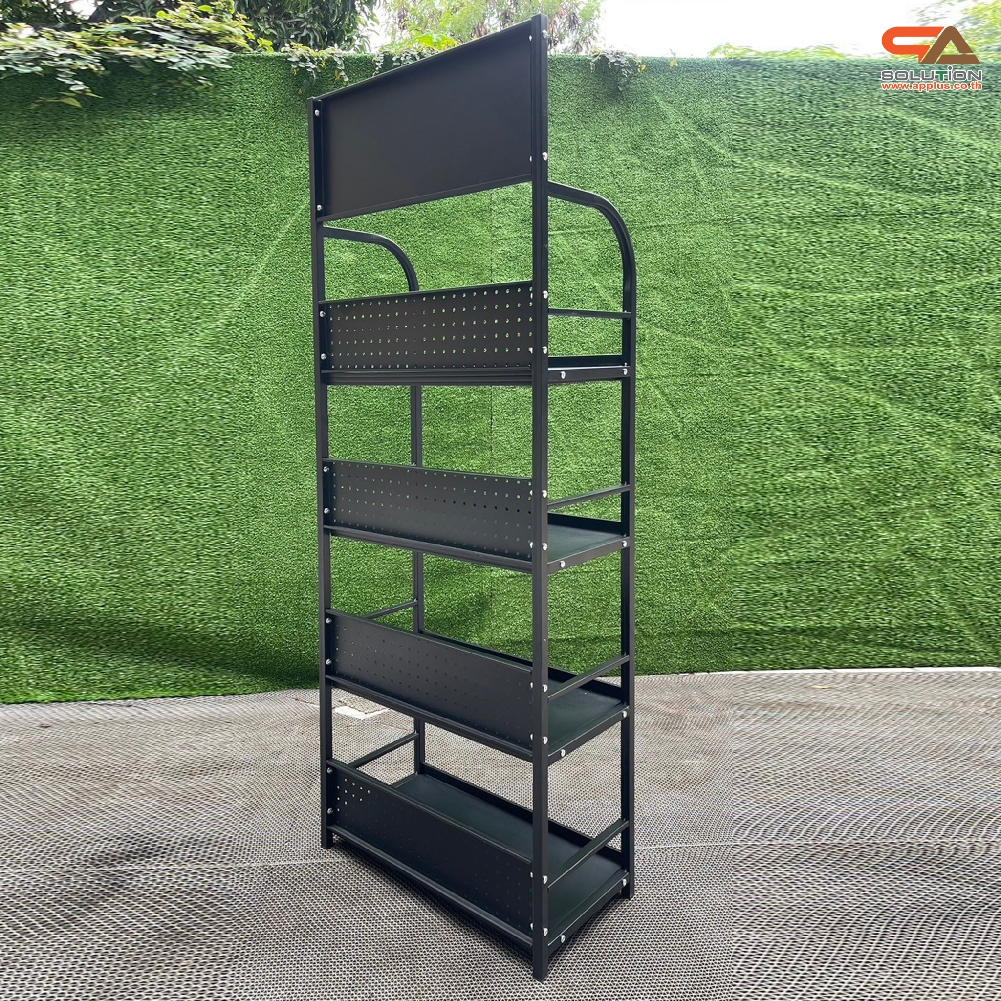 ชั้นวางสินค้าเหล็ก 4 ชั้น สีดำ ขนาด (W)60 x (D)30 x (H)160 ซม. ถอดประกอบได้