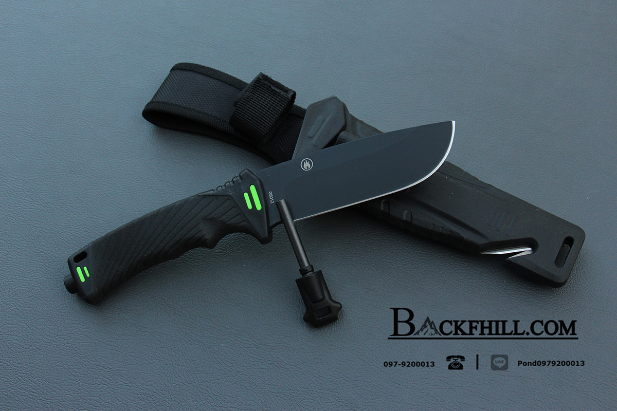 มีด Ganzo รุ่น G-8012BK (สีดำ) Hunting Survival Knife.