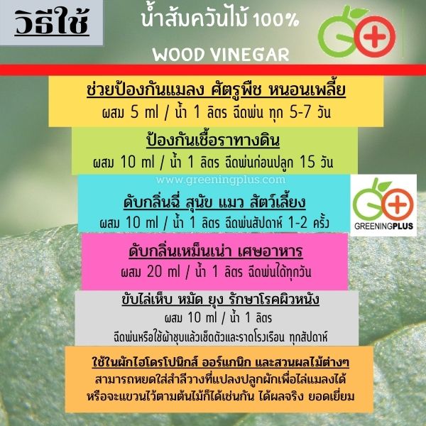 น้ำส้มควันไม้ 100% (Wood Vinegar) ขนาด 1000 มล.