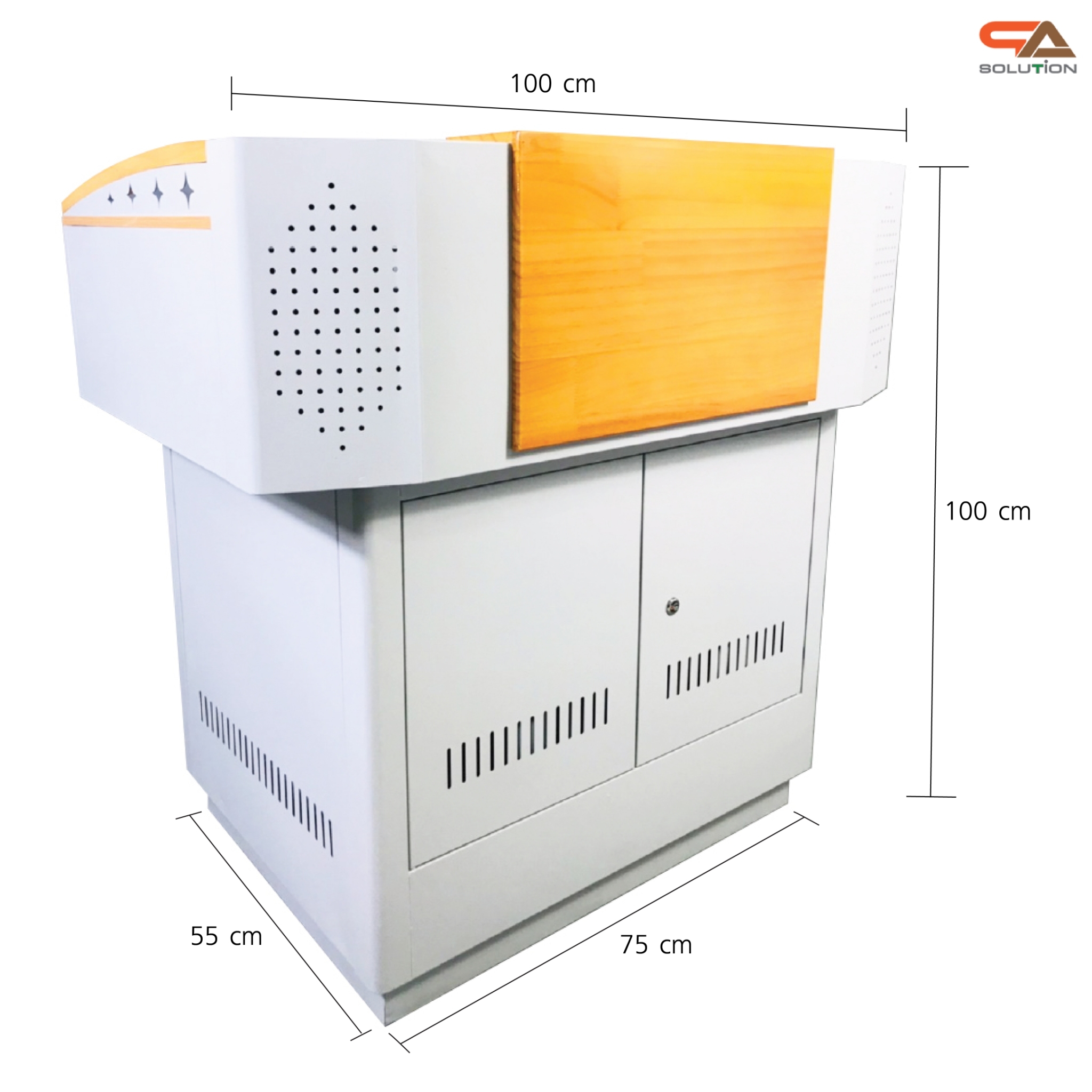 CLEARANCE SALE!โพเดียมโรงเรียน โพเดียมเหล็ก โพเดียมอาจารย์ โพเดียมเลคเชอร์ ขนาด 100X70 cm.TOPไม้ พร้อมลิ้นชัก (สินค้าตัวโชว์)