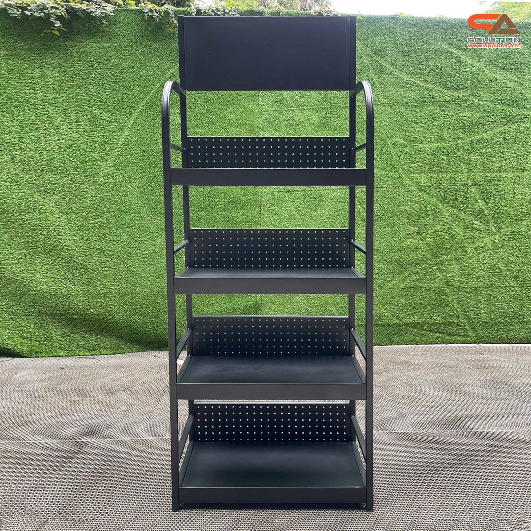 ชั้นวางสินค้าเหล็ก 4 ชั้น สีดำ ขนาด (W)60 x (D)30 x (H)160 ซม. ถอดประกอบได้