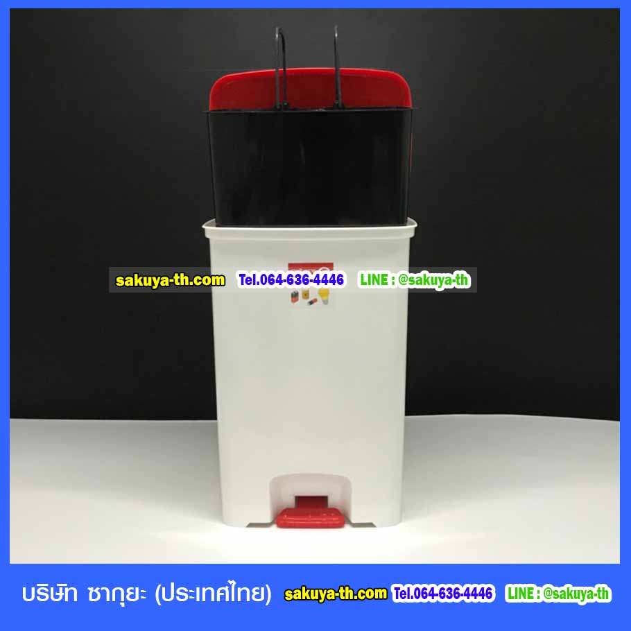 ถังขยะเท้าเหยียบ ทรงเหลี่ยม 42 ลิตร