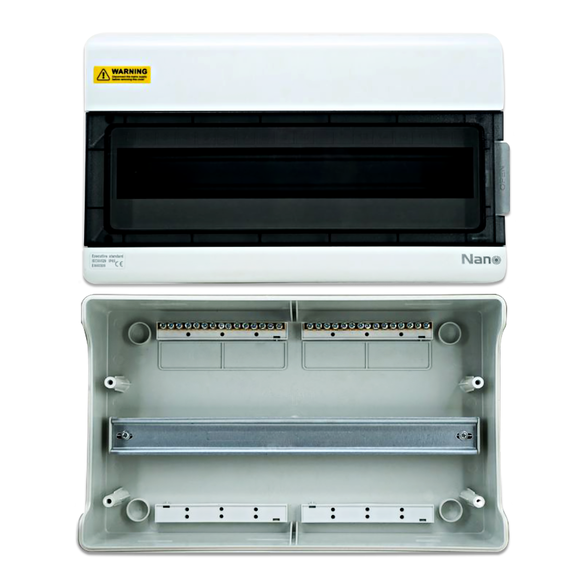 NANO ตู้คอนซูมเมอร์ยูนิตกันน้ำ IP65 ขนาด 18 ช่อง (PC) (ตู้เปล่า)