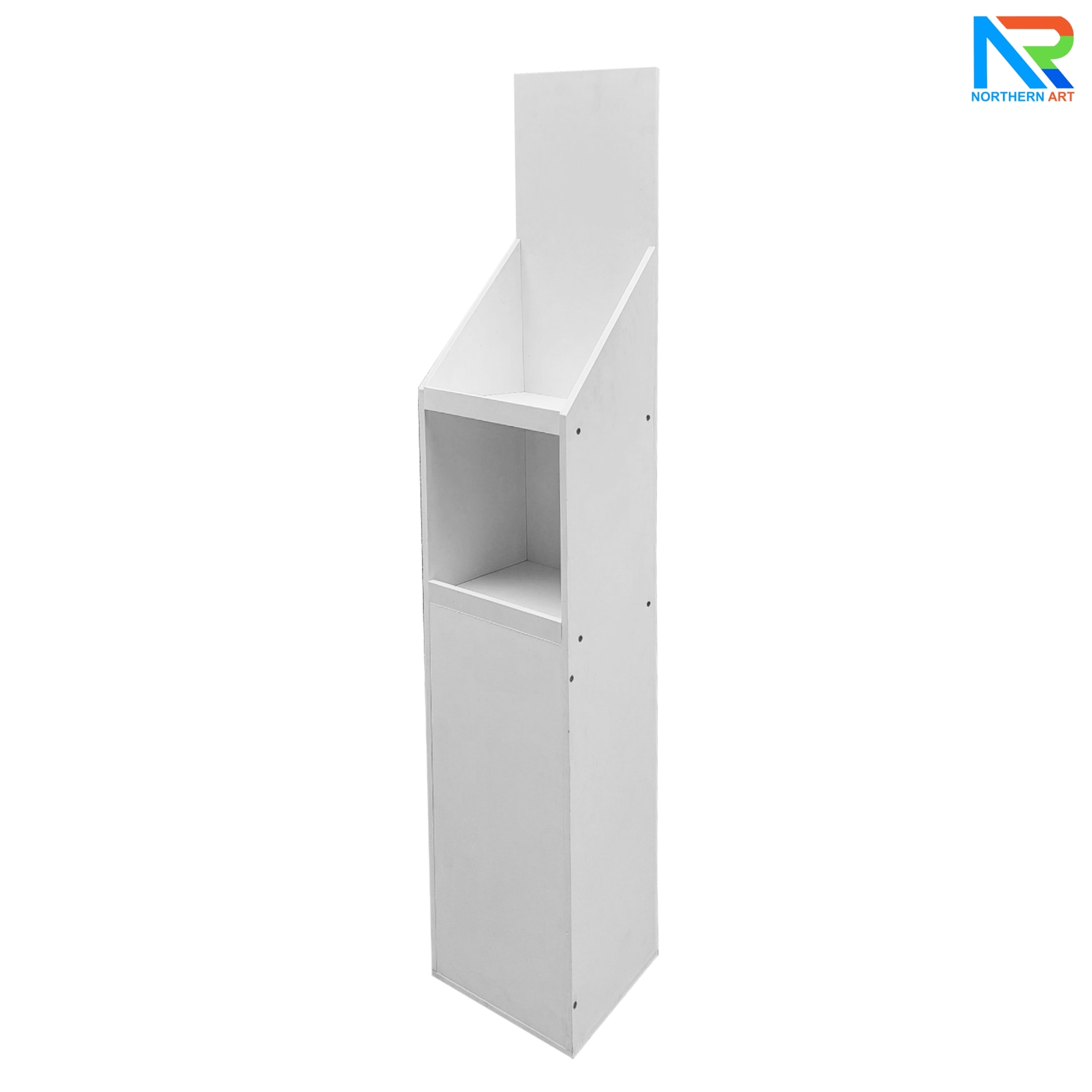 ชั้นวางสินค้าพลาสวูด 2 ชั้น ขนาด (W)24 x (D)24 x (H)130 ซม. พร้อมงานพิมพ์ พลาสวูดหนา 8 มม.