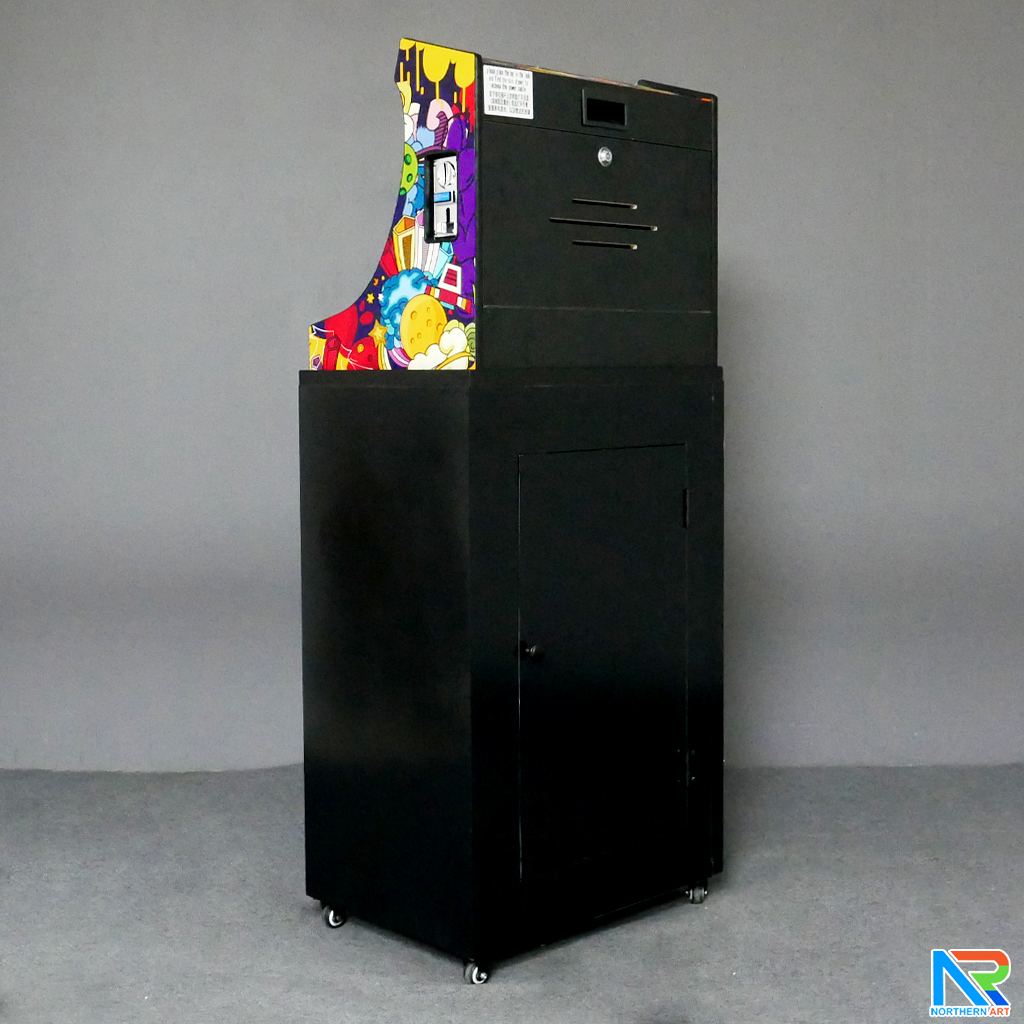 เช่าตู้เกมส์กดตั้งพื้น พร้อมเกมส์นับ 1,000+ มีลำโพงและเพลงในตัว เล่นพร้อมกันได้ 2 คน ขนาด (W)59 x (D)42 x (H)144cm