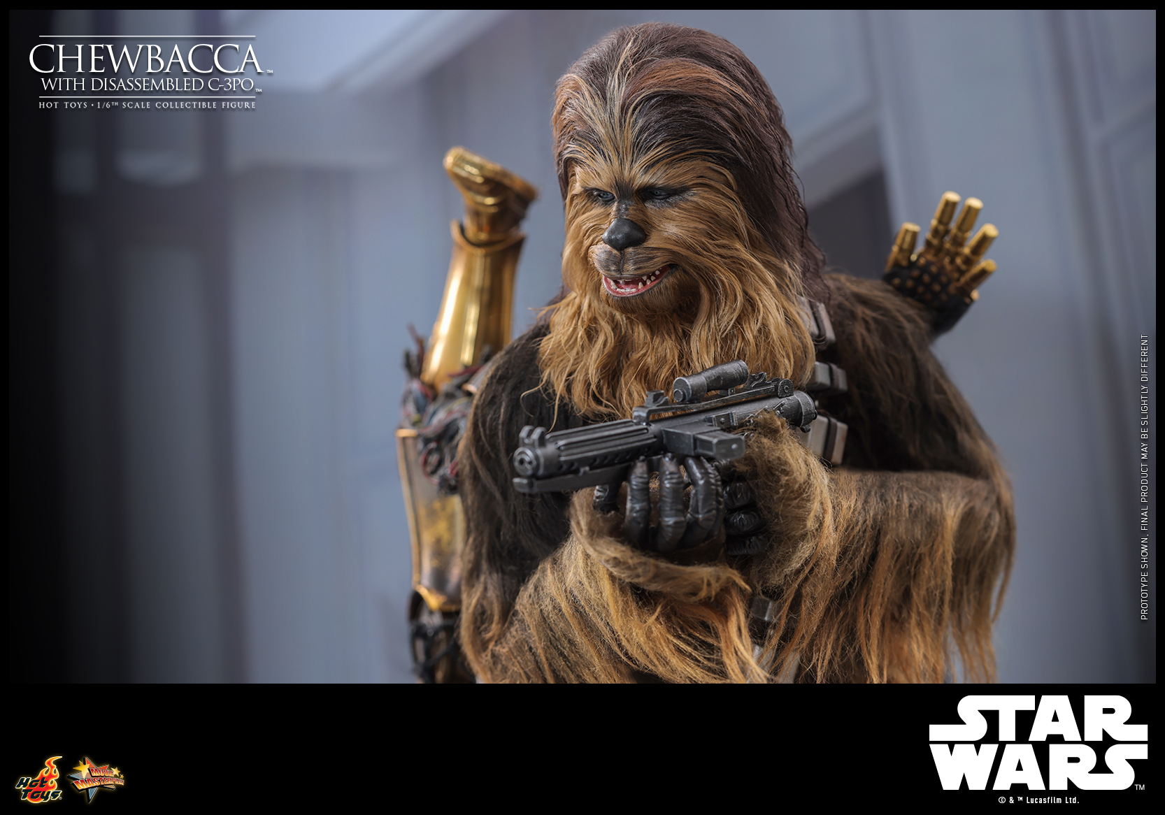 Hot Toys MMS766 Star Wars Episode V: The Empire Strikes Back - Chewbacca with Disassembled C-3PO