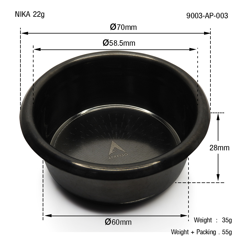 ตระกร้ากรอง APRESSO BLACK NIKA 22g