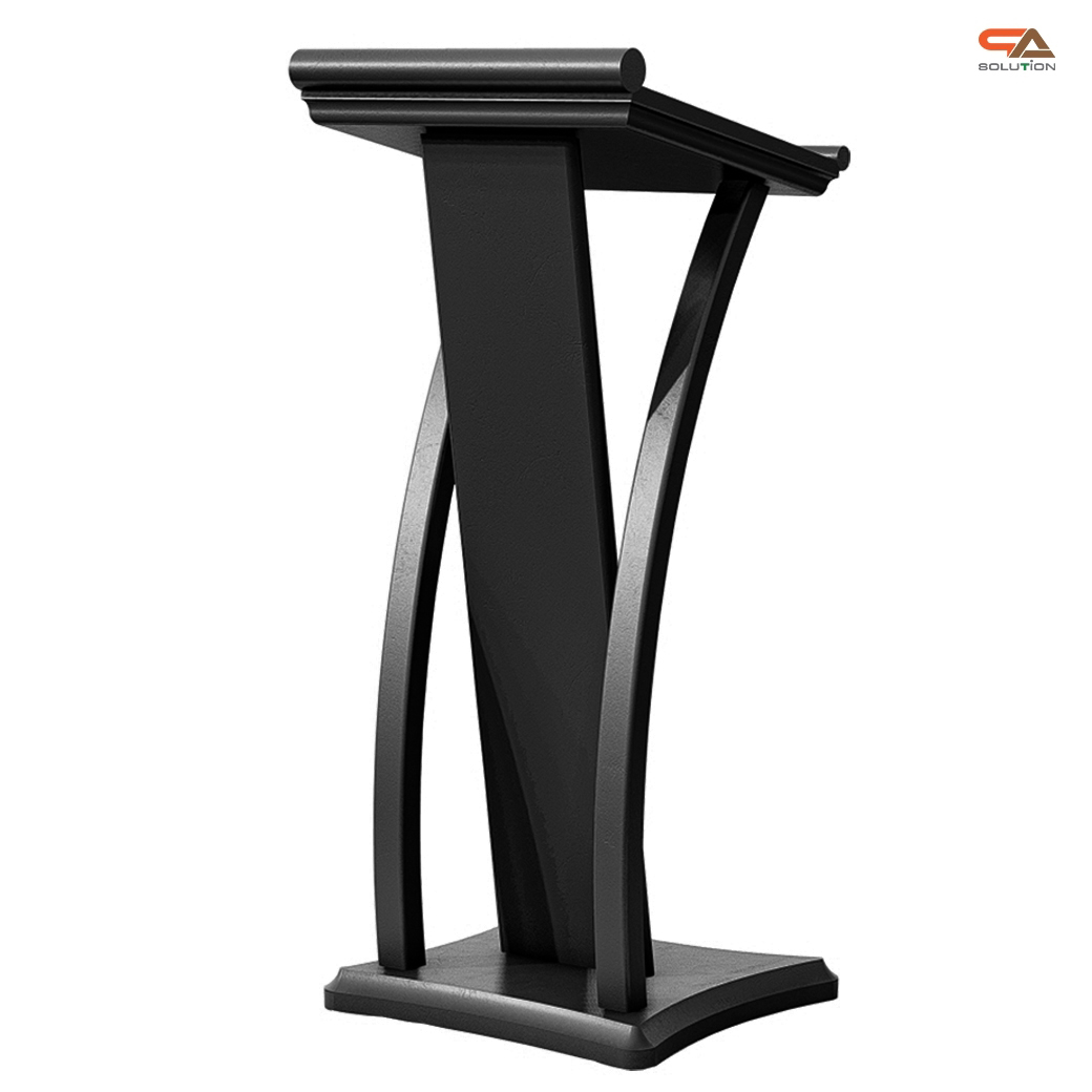 โพเดียมไม้ ขนาดTOP (W) 45 x (L) 50 cm.สูง 120 ซม.ตกแต่งไม้โค้งด้านข้าง สวยคลาสสิค พร้อมจัดส่งทั่วไทย