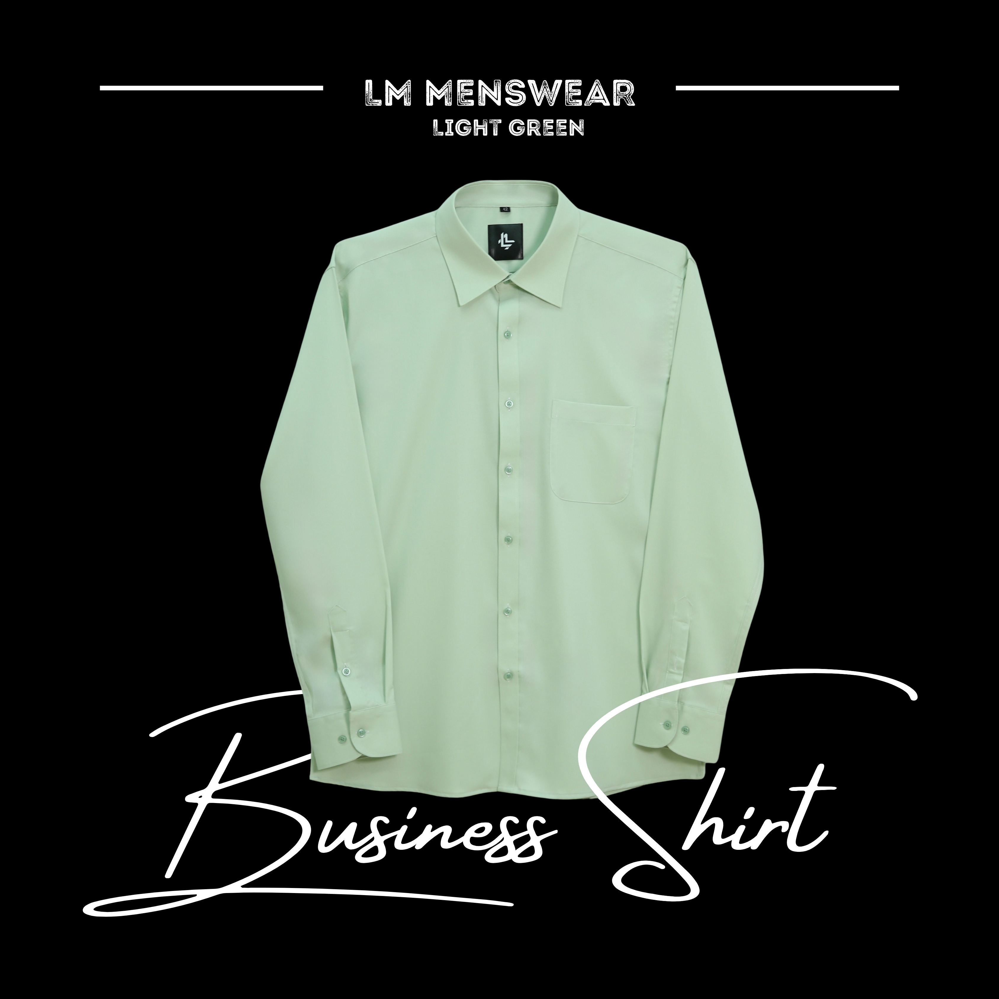 Business Shirt เสื้อเชิ้ต รุ่นบิสเนส โทนสีเขียว ปก Semi-Spread Collar ทางการ เหมาะสำหรับใส่เน็คไทด์