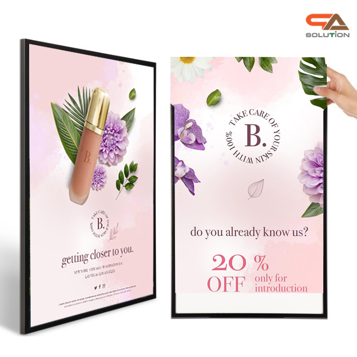 กรอบอะลูมิเนียม กรอบโปสเตอร์ กรอบรูป SNAP FRAME รุ่น B สีดำ สอดงานพิมพ์ด้านบน น้ำหนักเบา ติดตั้งง่าย ไม่ต้องเจาะผนัง
