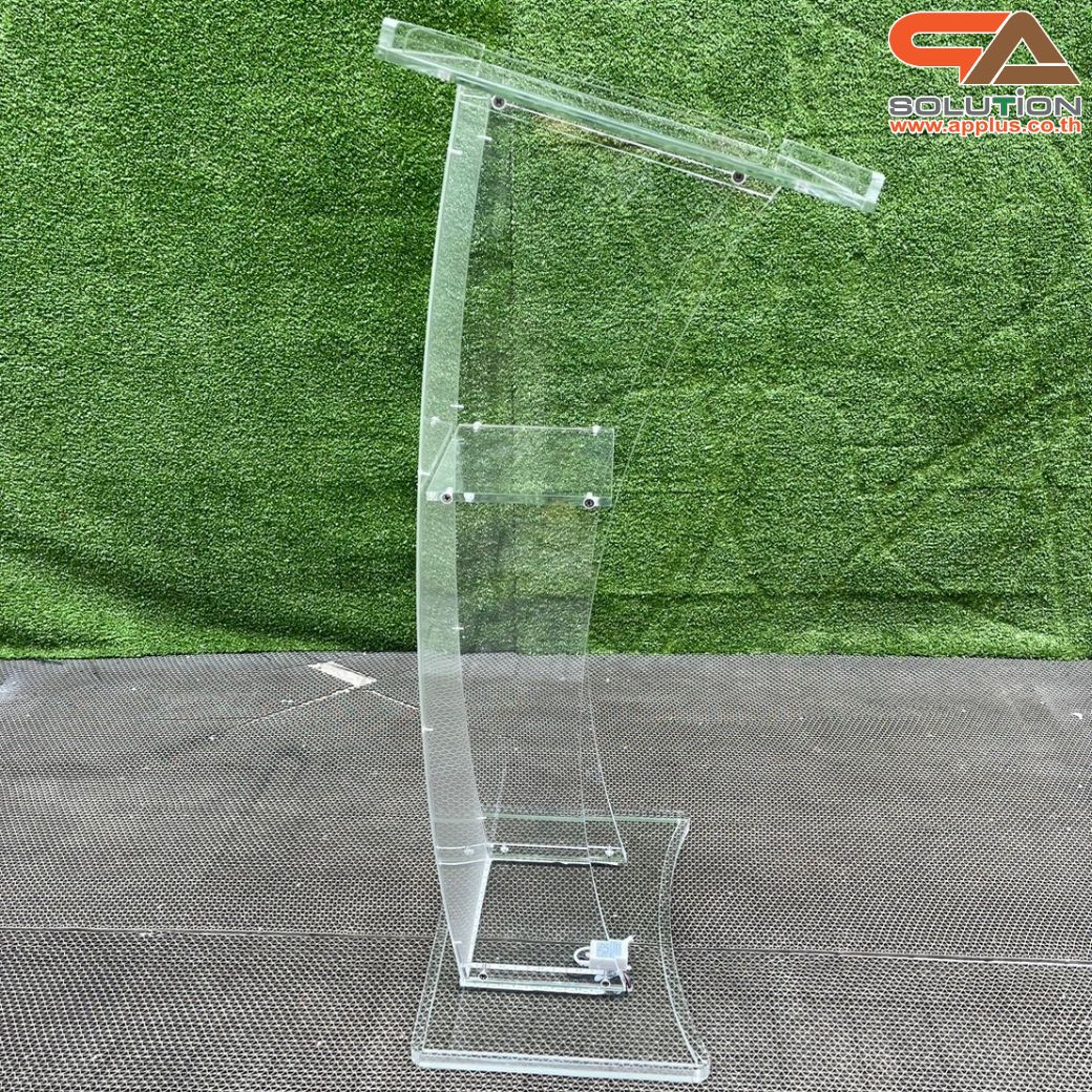 เช่าโพเดียมอะคริลิค LED-02 ขนาด (W) 60 x (L) 40 x (H) 108 cm. เรืองแสงLED เปลี่ยนสีได้ พร้อมรีโมท พร้อมบริการรับ-ส่ง กทมฯและปริมณฑล