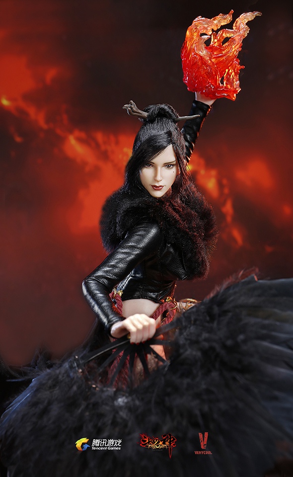 VERYCOOL DZS-003 + VCF-2028 1/6 “Dou Zhan Shen” Series of Tencent Game - RAKSA + Stone-Shaped Display Stand