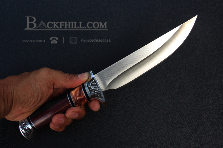 มีดใบตาย COLUMBIA รุ่นA051-4 มีดทรงโรมัน ด้ามจับ ลายคลาสสิค ไม้อย่างดี พร้อมซองไนลอน