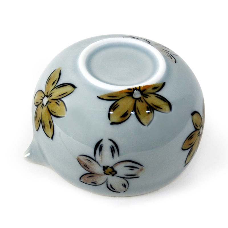 Japanese green tea (matcha) making set, mixing bowl with pouring spout, WHITE