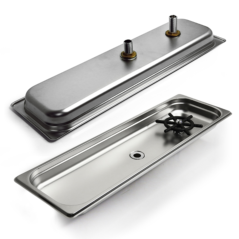 Pitcher Rinser, spinjet head, embedded counter Square shape, length 53 cm.