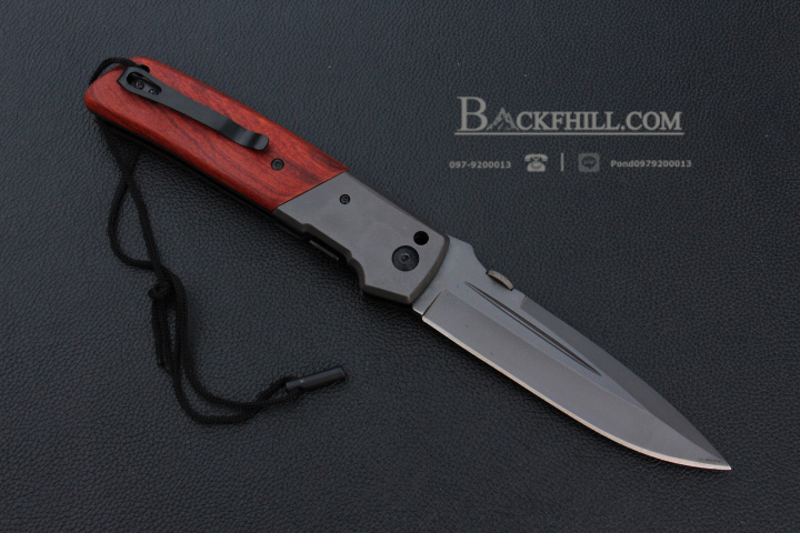 มีดพับด้ามไม้ BROWNING DA52 Stainless Steel มีด OME เกรดดี จากค่ายเขากวาง