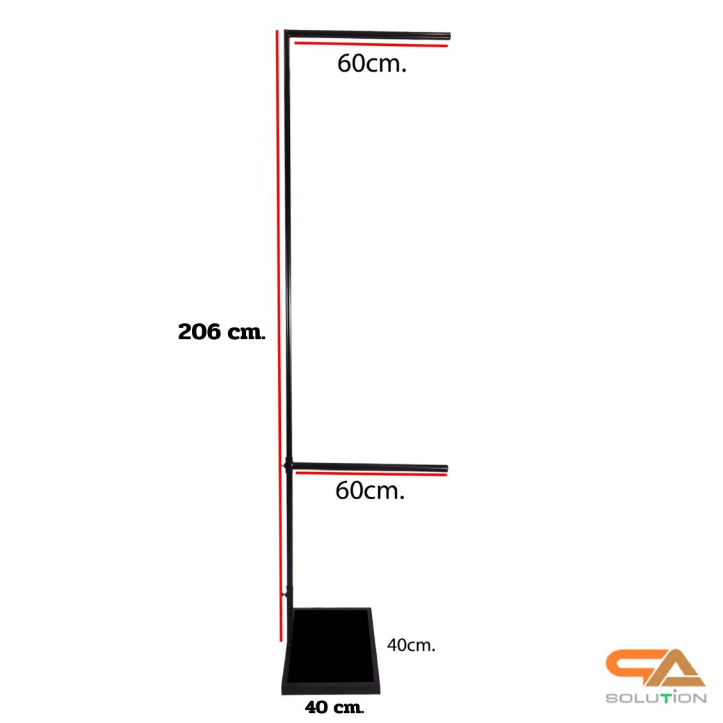 เช่าธงญี่ปุ่น ฐานปูน แขนเดี่ยว ขนาด (W)60 x (H)200 ซม. แข็งแรง มั่นคง ลมพัดไม่ล้ม แขนล่างปรับระดับได้