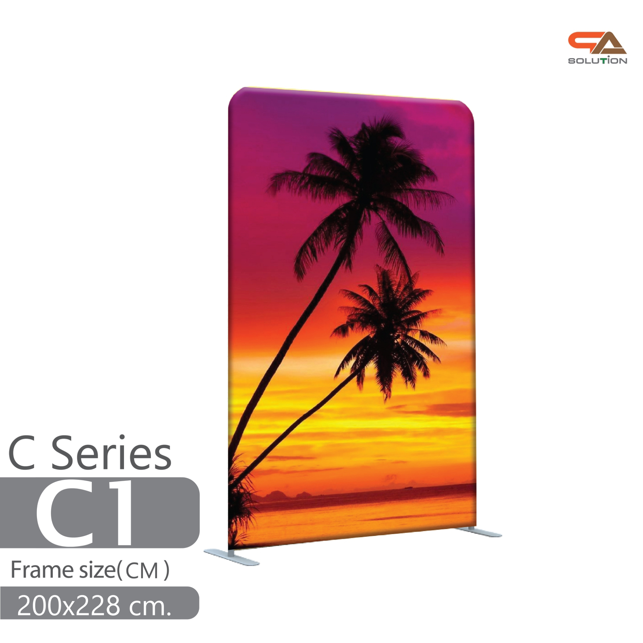 แบคดรอปผ้า รุ่น C series ขนาด (W)200 cm. x (H)228–324.6 cm.โครงอะลูมิเนียม ถอดประกอบได้ พร้อมกระเป๋าใส่อุปกรณ์