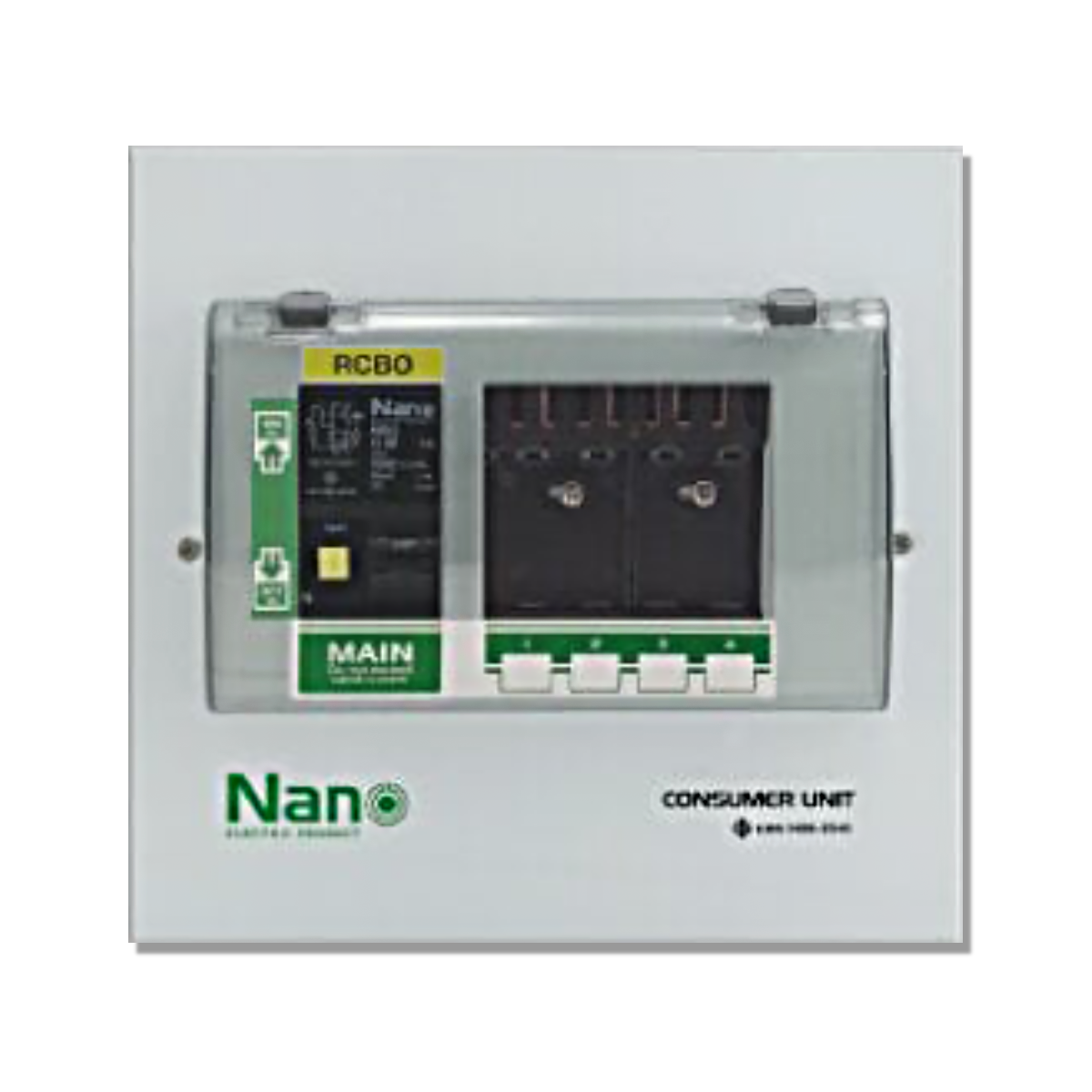 NANO ตู้คอนซูมเมอร์ยูนิต 4 ช่อง (ปลั๊กออน) พร้อมเมน RCBO