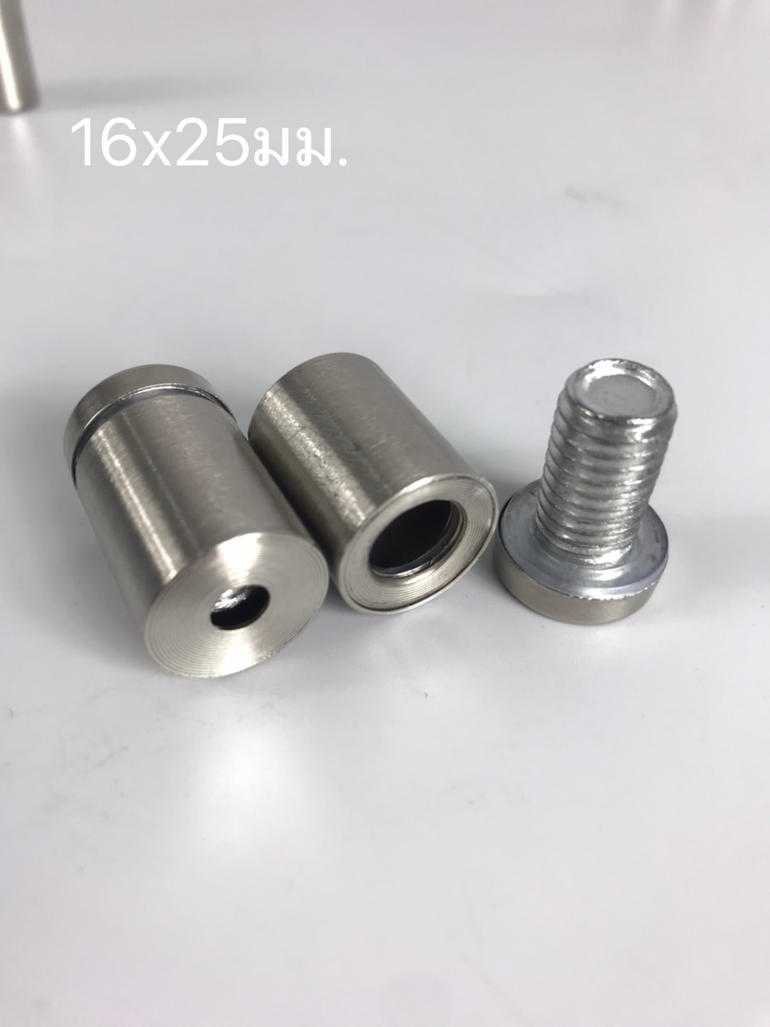 หมุดลอยสแตนเลส สีเงิน ยึดกรอบภาพอะคริลิค หรือหมุดยึดกระจก **สั่งขั้นต่ำ 12 ตัว