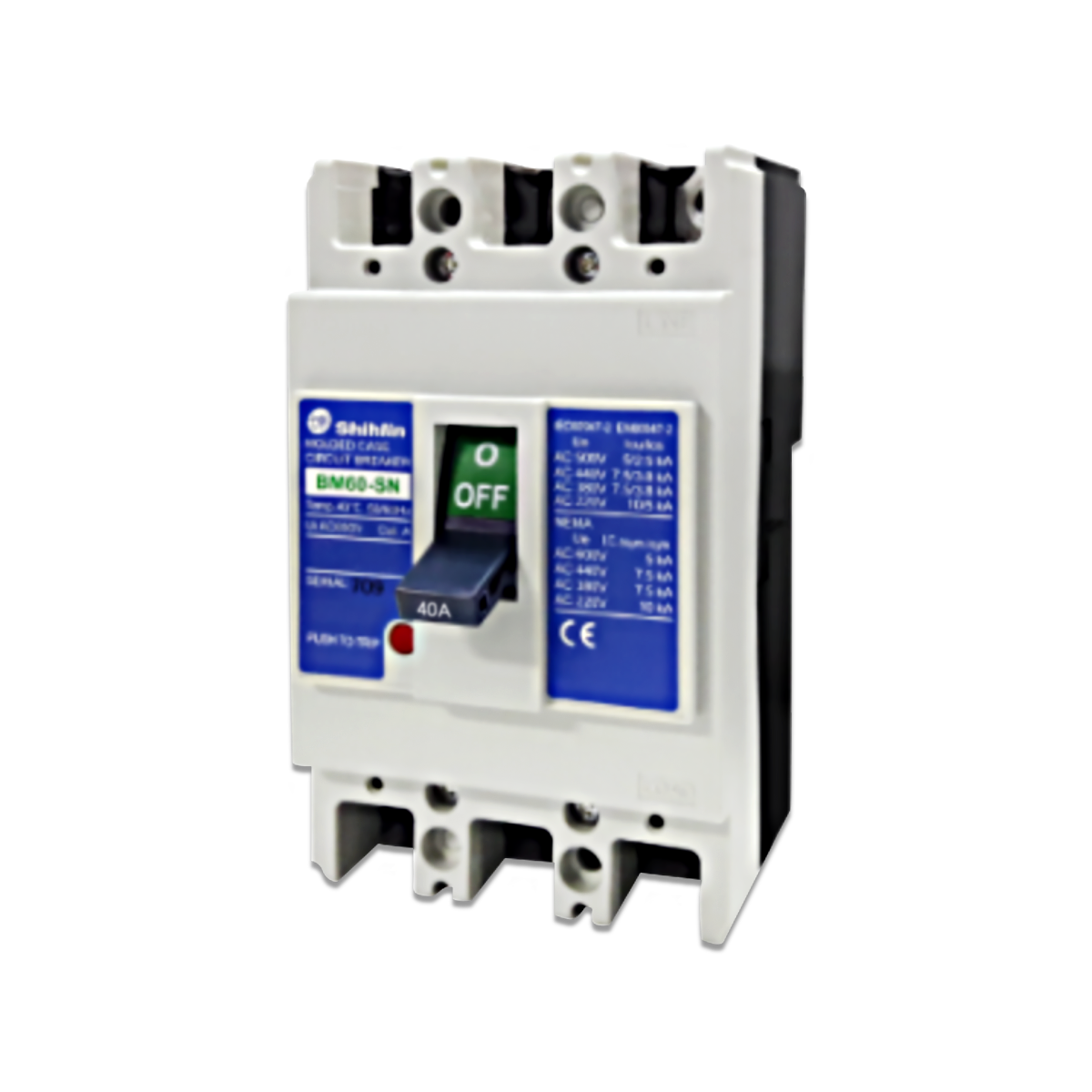 เซอร์กิตเบรกเกอร์ SHIHLIN/NANO MCCB 3 Pole BM-60SN