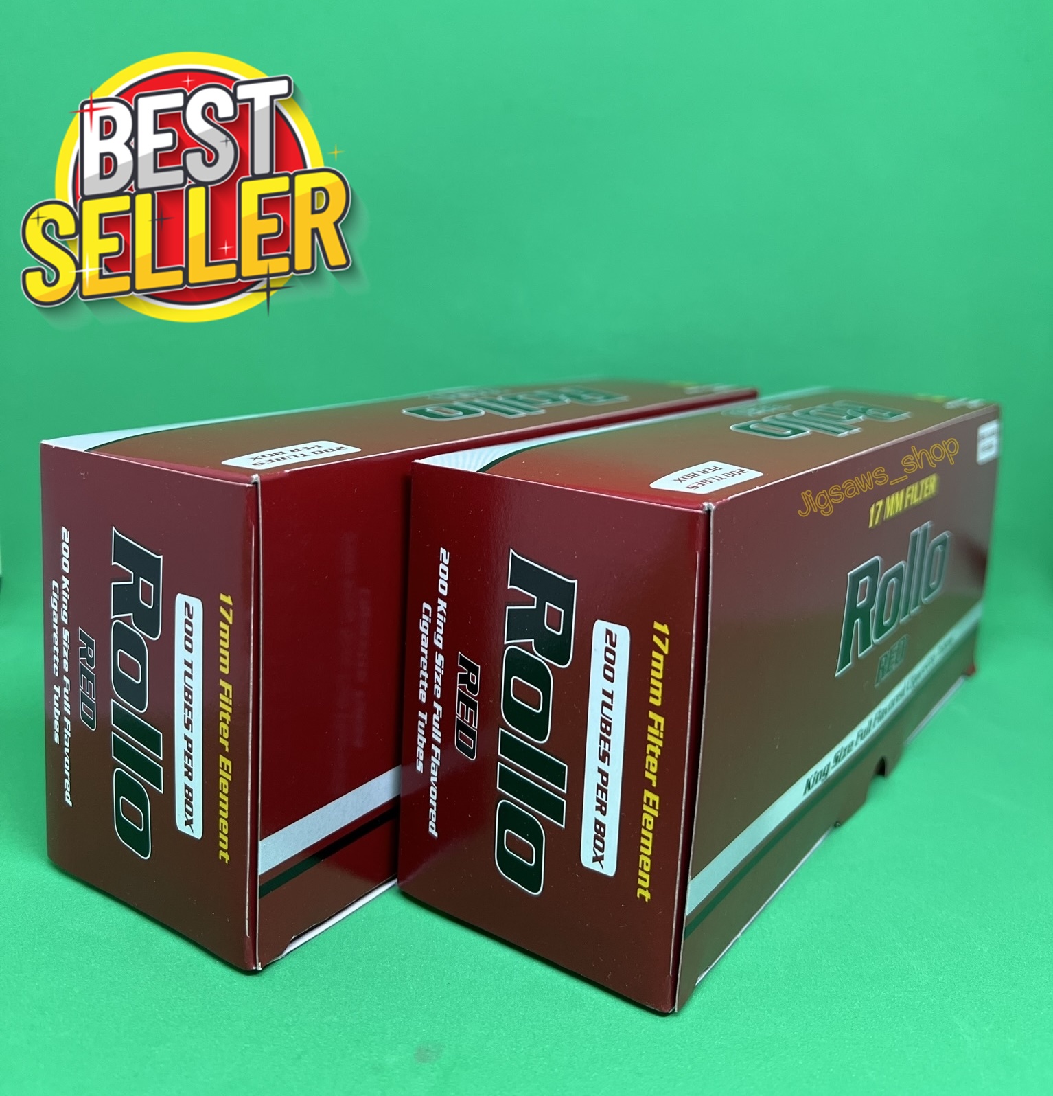 ก้นกรองเปล่าบุหรี มวนเปล่าบุหรี่ บุหรี่ทำมือ สูตรมวนร้อน Rollo RED 17 MM FILTER จำนวน 400 มวน (200มวน x 2กล่อง) ราคาพิเศษ