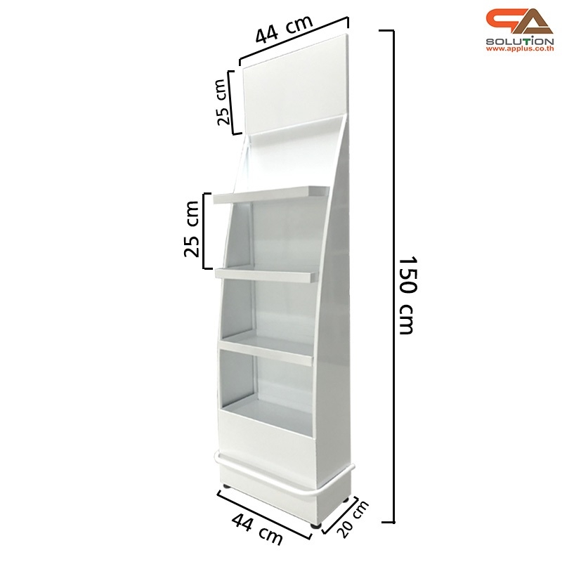 ชั้นวางสินค้าเหล็ก 4 ชั้น ขนาด(W)44 x (D)20 x(H)150 ซม. พร้อมงานพิมพ์ (ถอดประกอบได้)