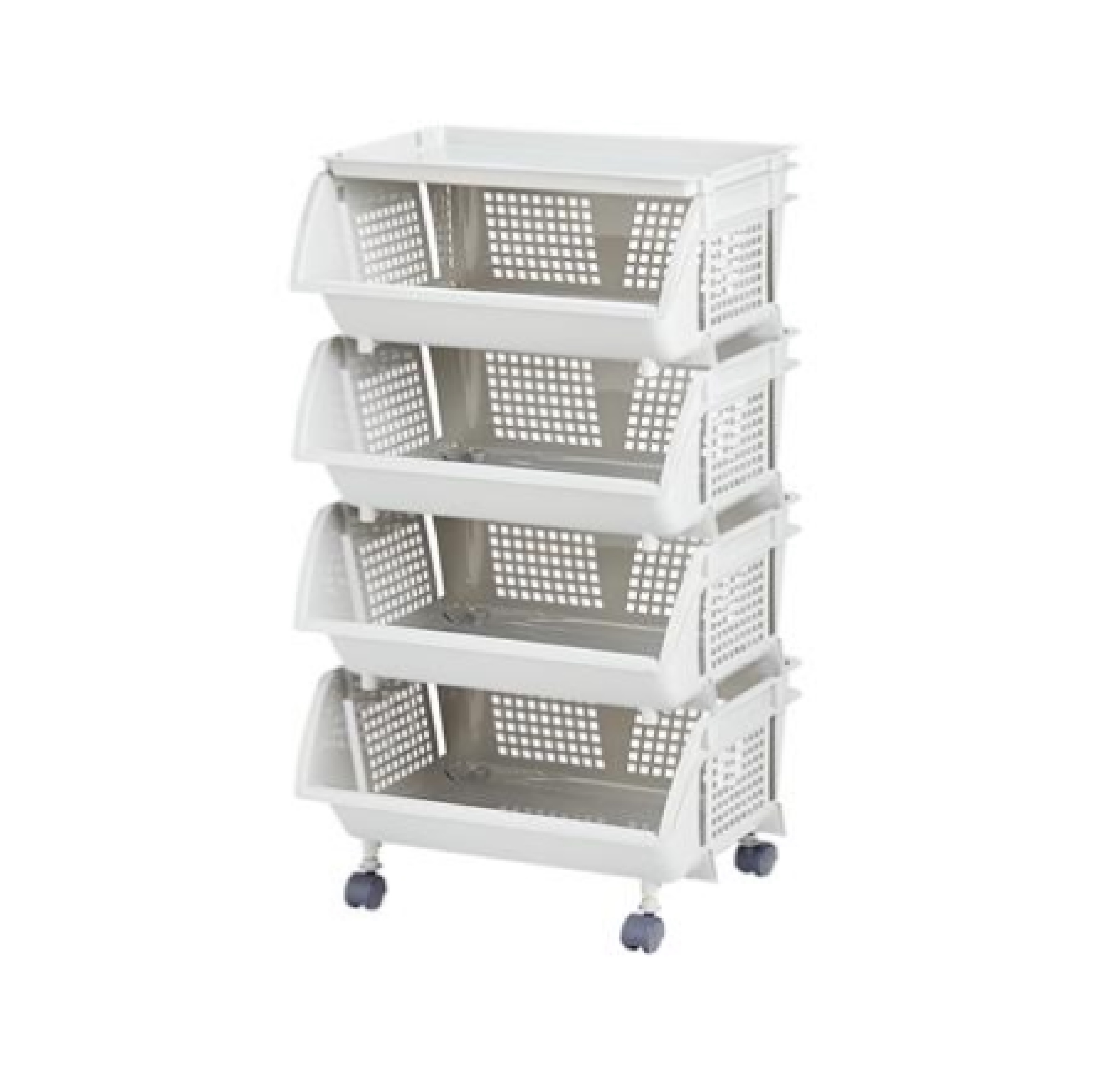 ชั้นวางของพลาสติกอเนกประสงค์พร้อมล้อเลื่อน 4 ชั้น KASSA HOME รุ่น JCP-5994 ขนาด 48x39x86 ซม. สีเทา