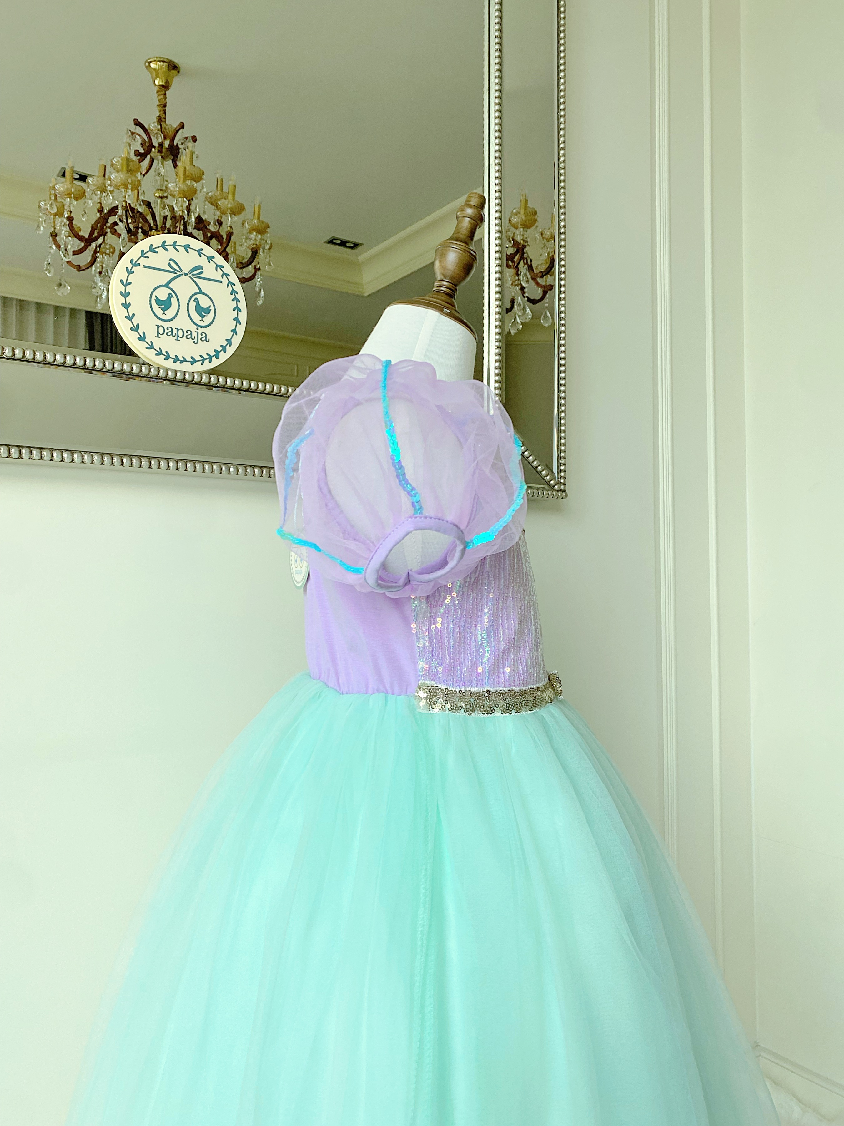 ชุดเจ้าหญิงแอเรียล รุ่นกระโปรงสั้น แขนตุ๊กตา สวยหวานละมุน ใส่ออกงานได้เลย