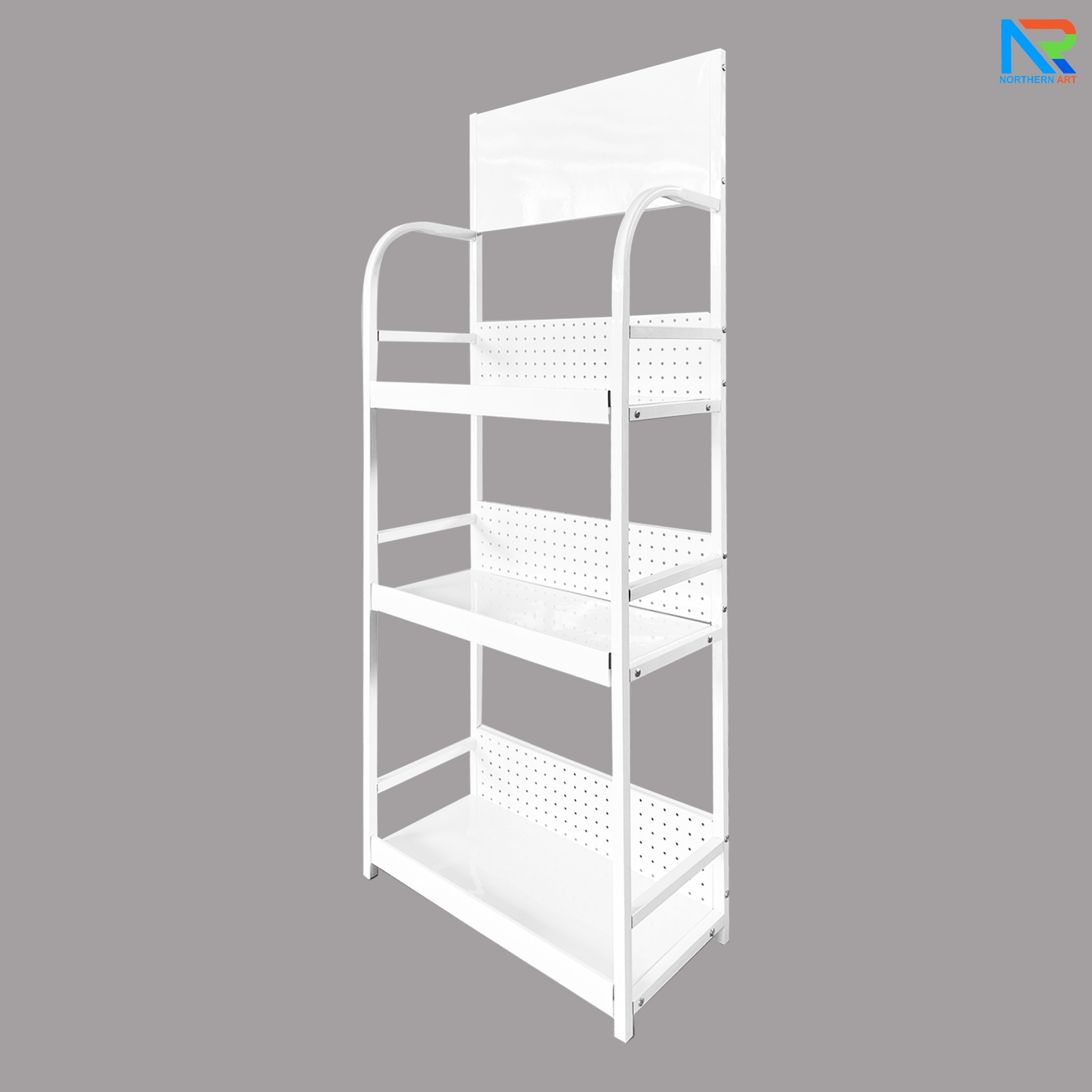 ชั้นวางสินค้าเหล็ก 3 ชั้น สีขาว ขนาด (W)60 x (D)30 x (H)150 ซม. ถอดประกอบได้