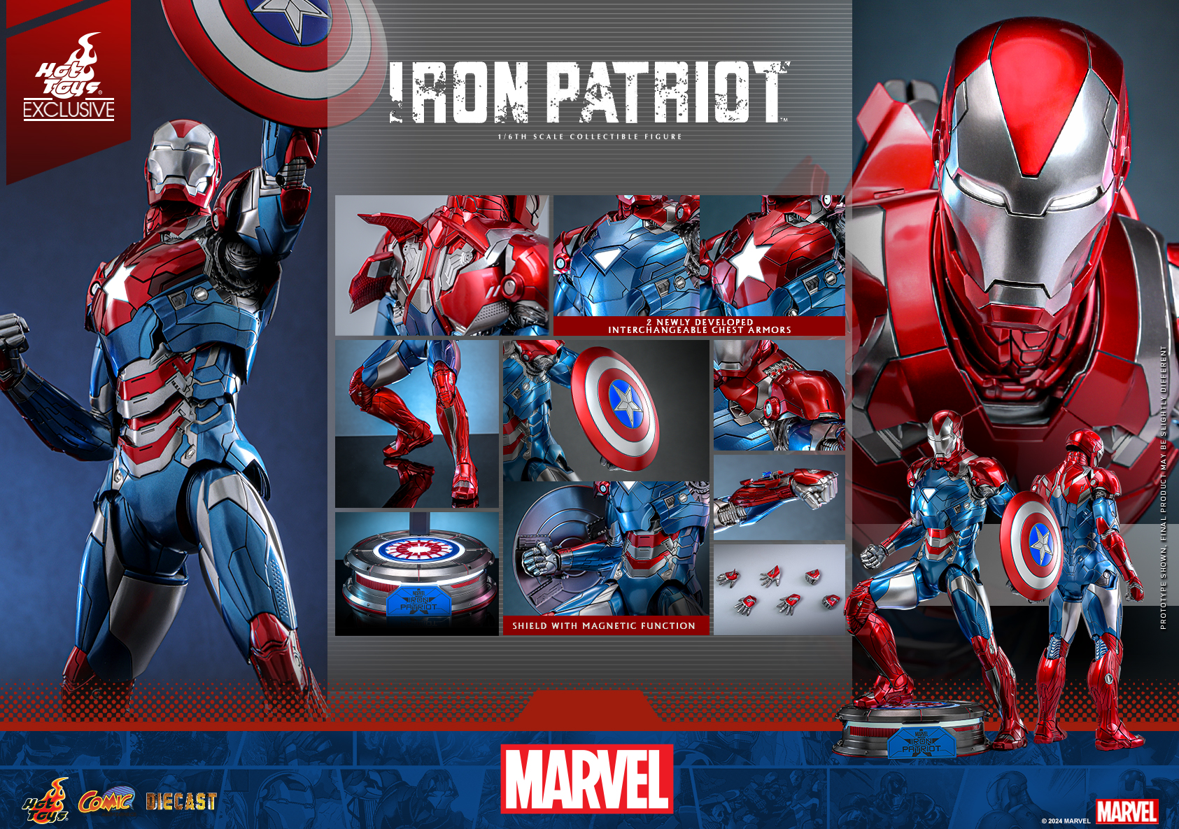 Hot Toys CMS021D68 Marvel Comics - Iron Patriot [Hot Toys Exclusive]