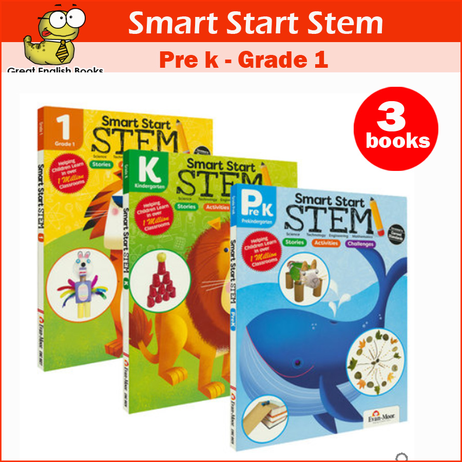 (In Stock) พร้อมส่ง แบบฝึกหัดภาษาอังกฤษ Smart Start STEM Books ชุด 3 เล่ม ที่จะช่วยให้เด็กๆ สนุกไปกับวิทยาศาตร์ เหมาะสำหรับเด็กอายุ 4-7 ปี มีเฉลย
