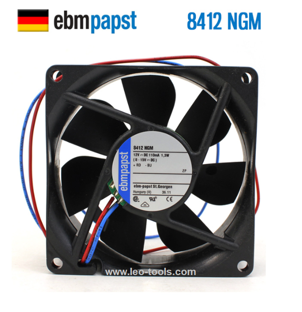 Ebmpapst 8412NGM 12V 0.11A 8cm พัดลมระบายความร้อน เสียงเงียบ