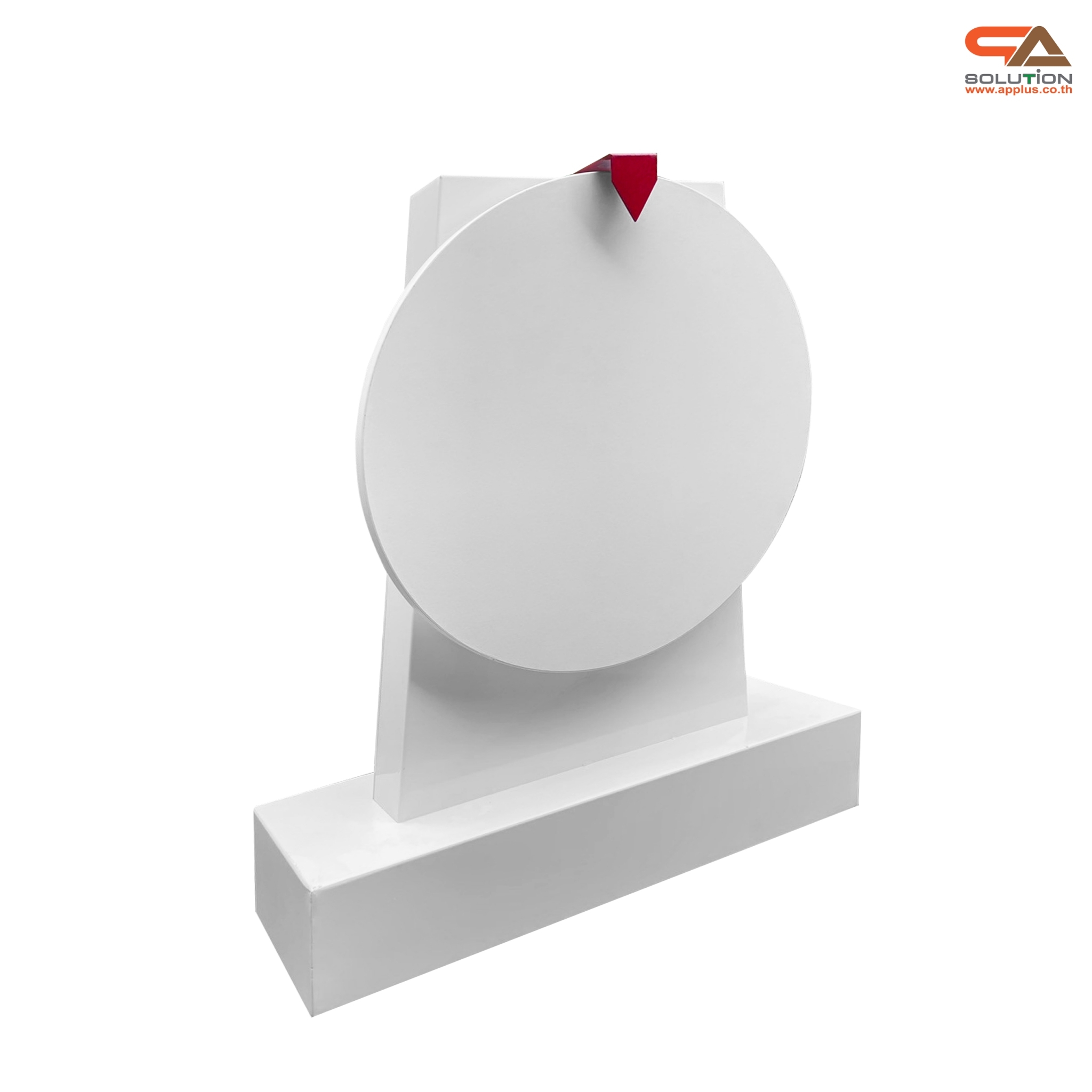 เกมส์วงล้อตั้งโต๊ะ รุ่นเหล็ก ขนาดวงล้อ 40 ซม. สูง 60 cm. สีขาว พร้อมงานพิมพ์สติ๊กเกอร์ ออกแบบได้ตามความต้องการ