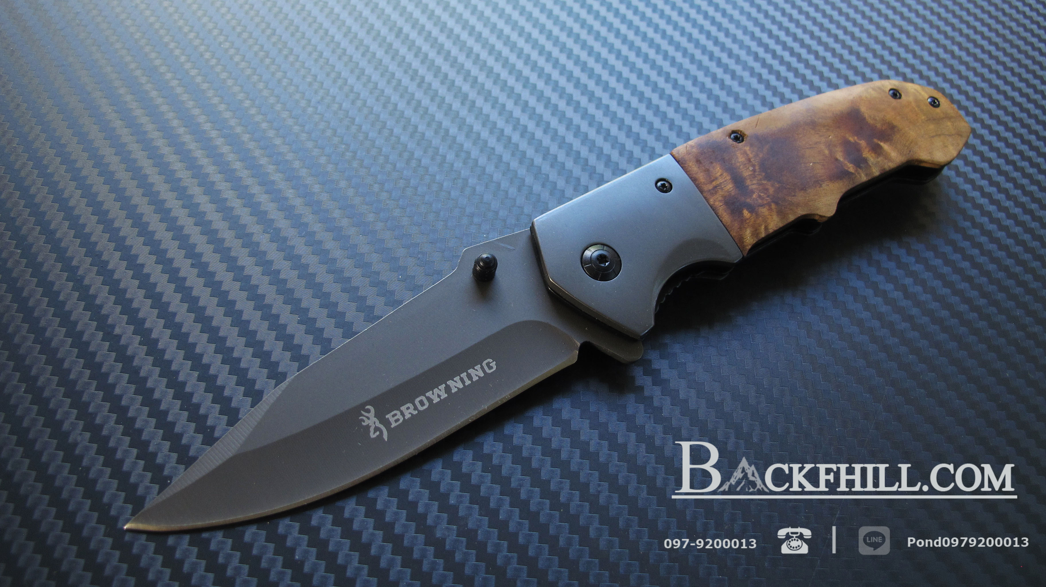 มีดพับ BROWNING 006 Stainless Steel ด้ามไม้