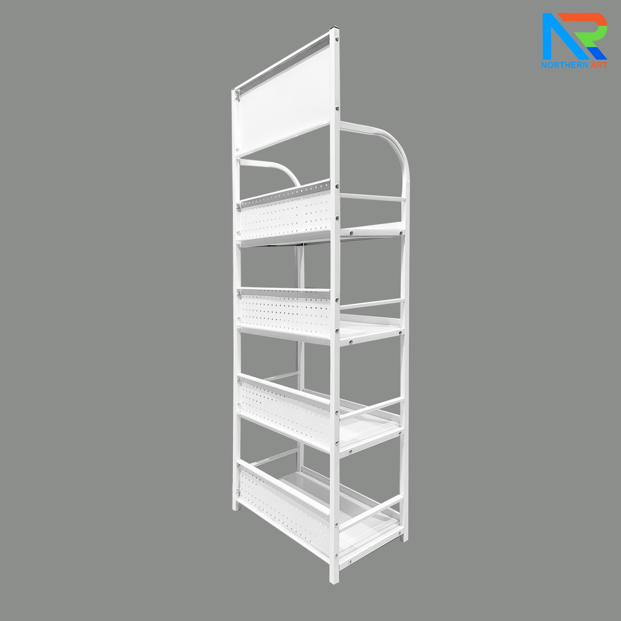 เช่าชั้นวางสินค้าเหล็ก 4 ชั้น สีขาว ขนาด (W)60 x (D)30 x (H)160 ซม. ถอดประกอบได้