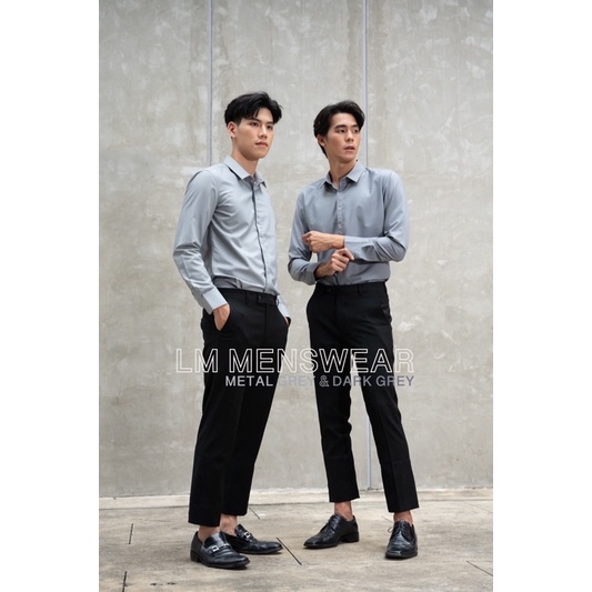 เสื้อเชิ้ตคุณภาพ คอปก 2 แบบ (ซ่อนกระดุม / โชว์กระดุม) เขียวมิ้นท์(Mint Green) เขียวมะกอก(Olive Green) เทา(Grey) เทาเข้ม(Dark Grey)