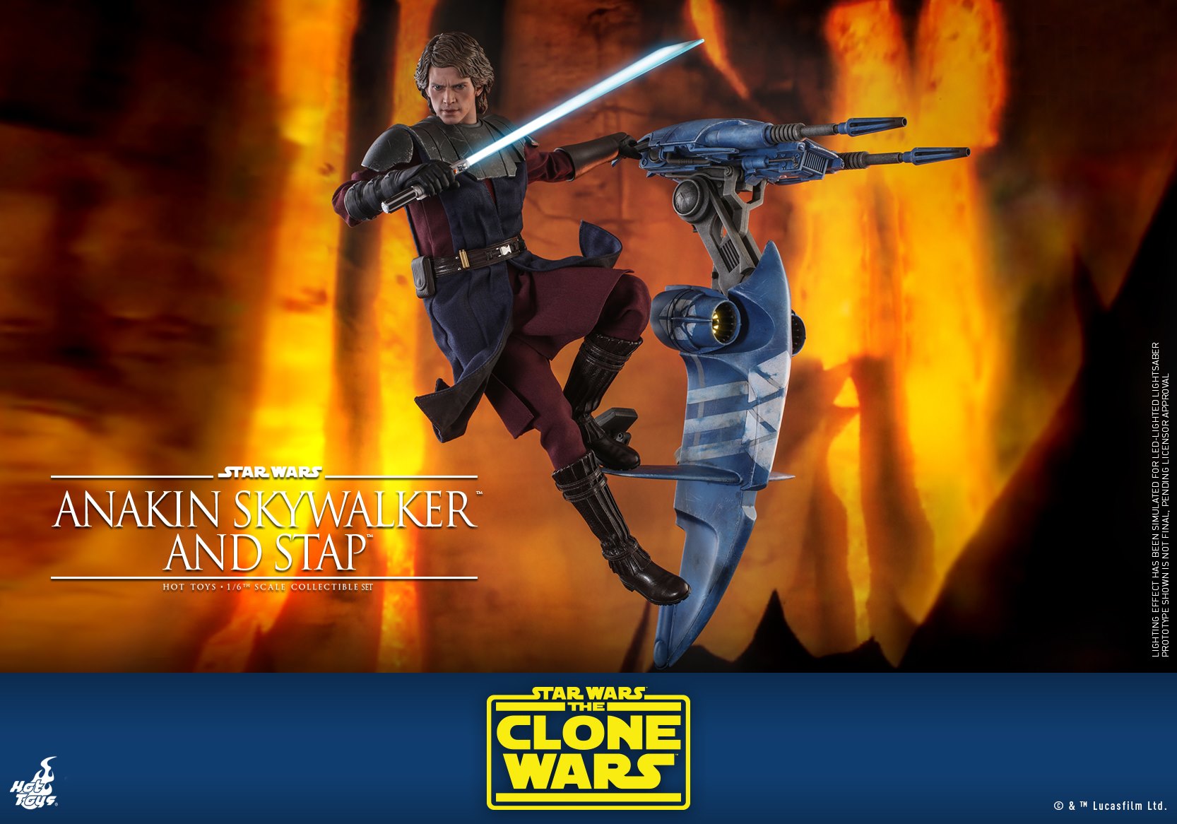 Hot Toys TMS020 1/6 Star Wars: The Clone Wars - Anakin Skywalker And Stap (Special Edition Bonus)