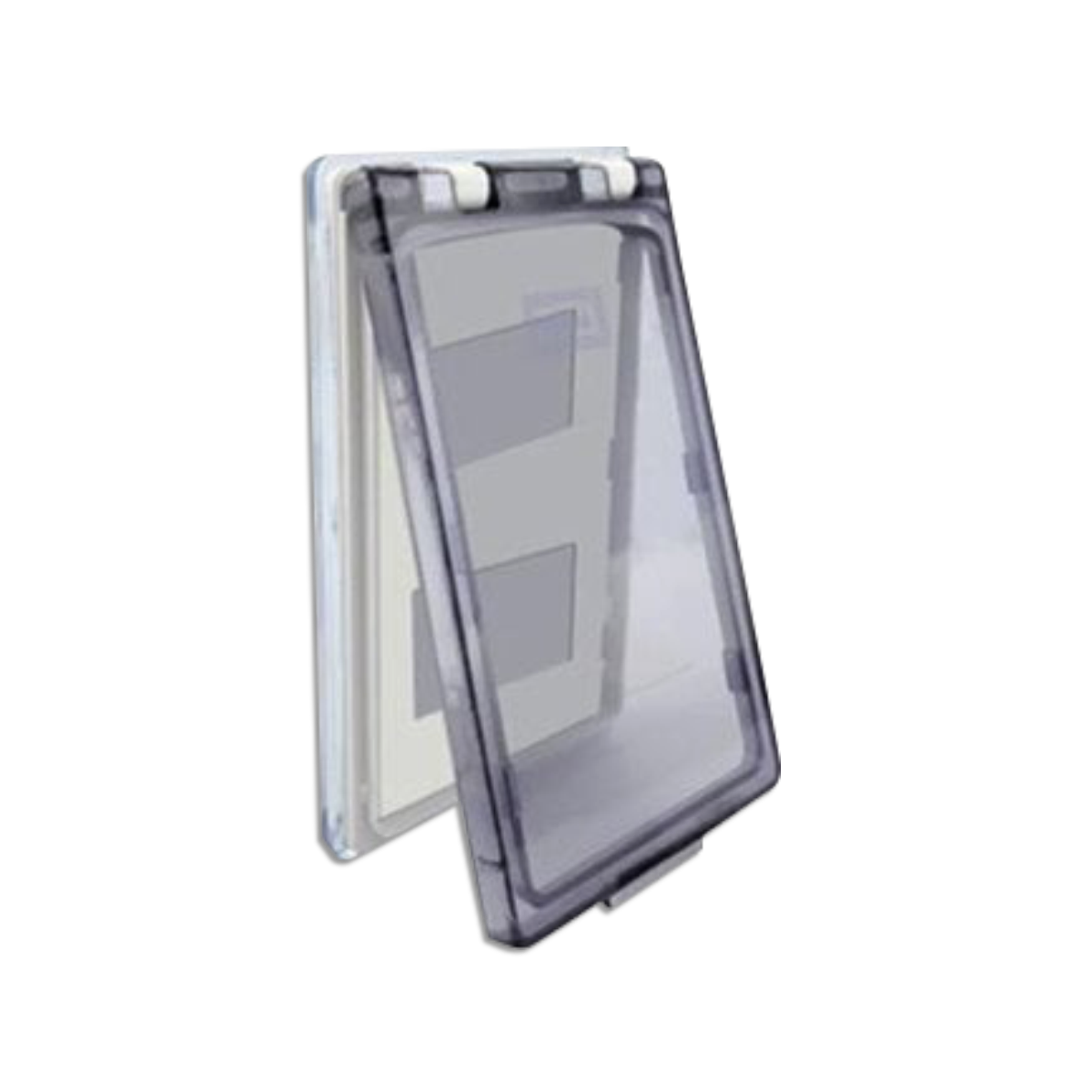 NANO ฝาครอบ ขนาด 3x5x0.5" 2 ช่อง สีขาว(ฝาดำใส) รุ่น NANO-410CB-2 (100 ชิ้น/กล่อง)