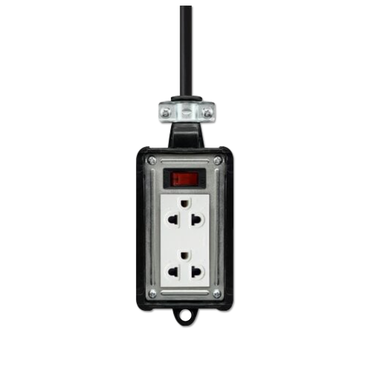 NANO บล็อคยางพร้อมเต้ารับ 2ช่อง + เมนสวิตช์ 16A (สายยาว 10M) รุ่น RB16HS2-20M (1 ชิ้น/กล่อง)